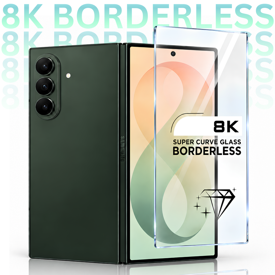 8K Borderless HD Clear Tempered Glass For Samsung Z Fold 8 Ultra