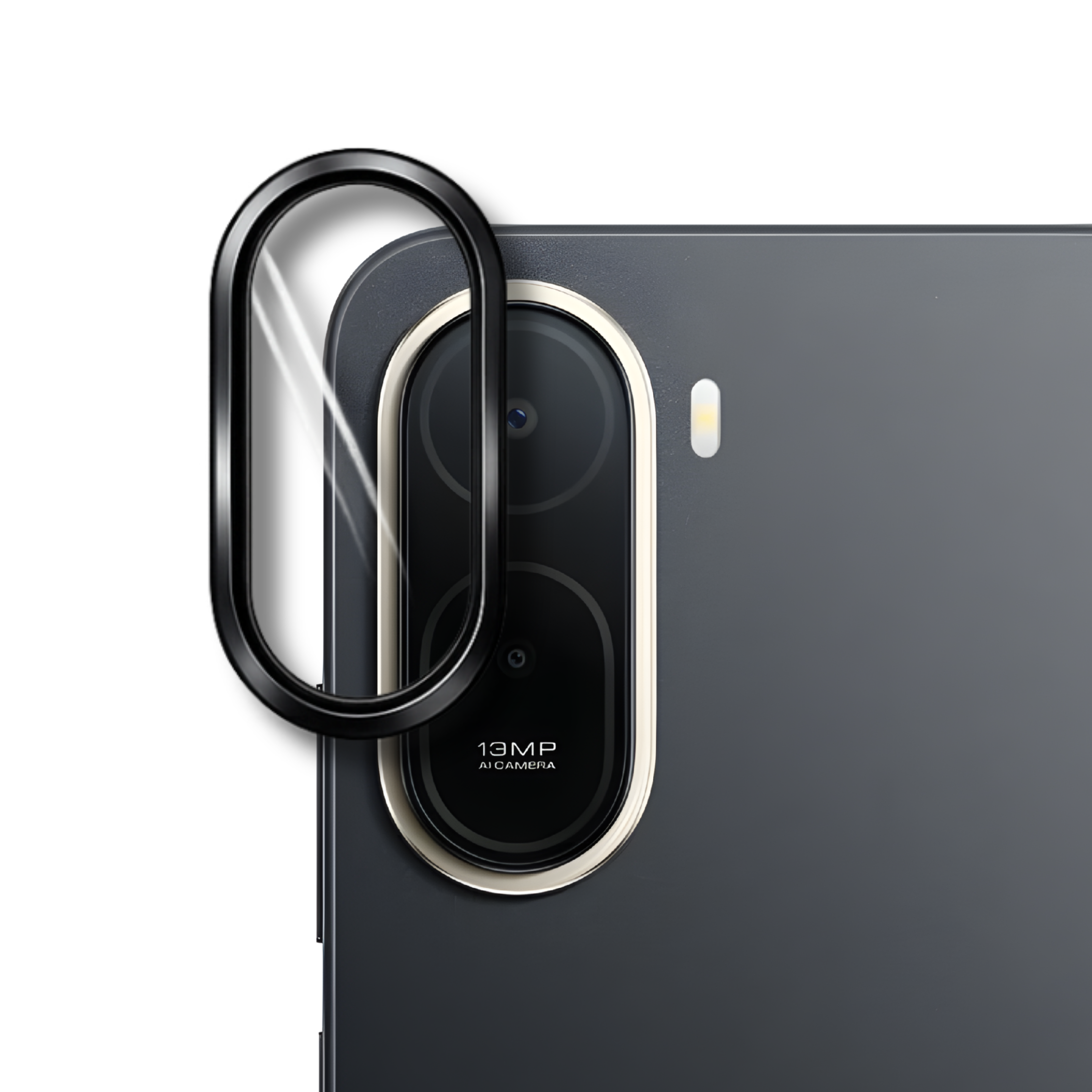 Redmi A7 Pro Camera Lens Protector | 9H Tempered Glass with Premium Metal Ring | HD Clear Invisible Fit | Scratch Resistant