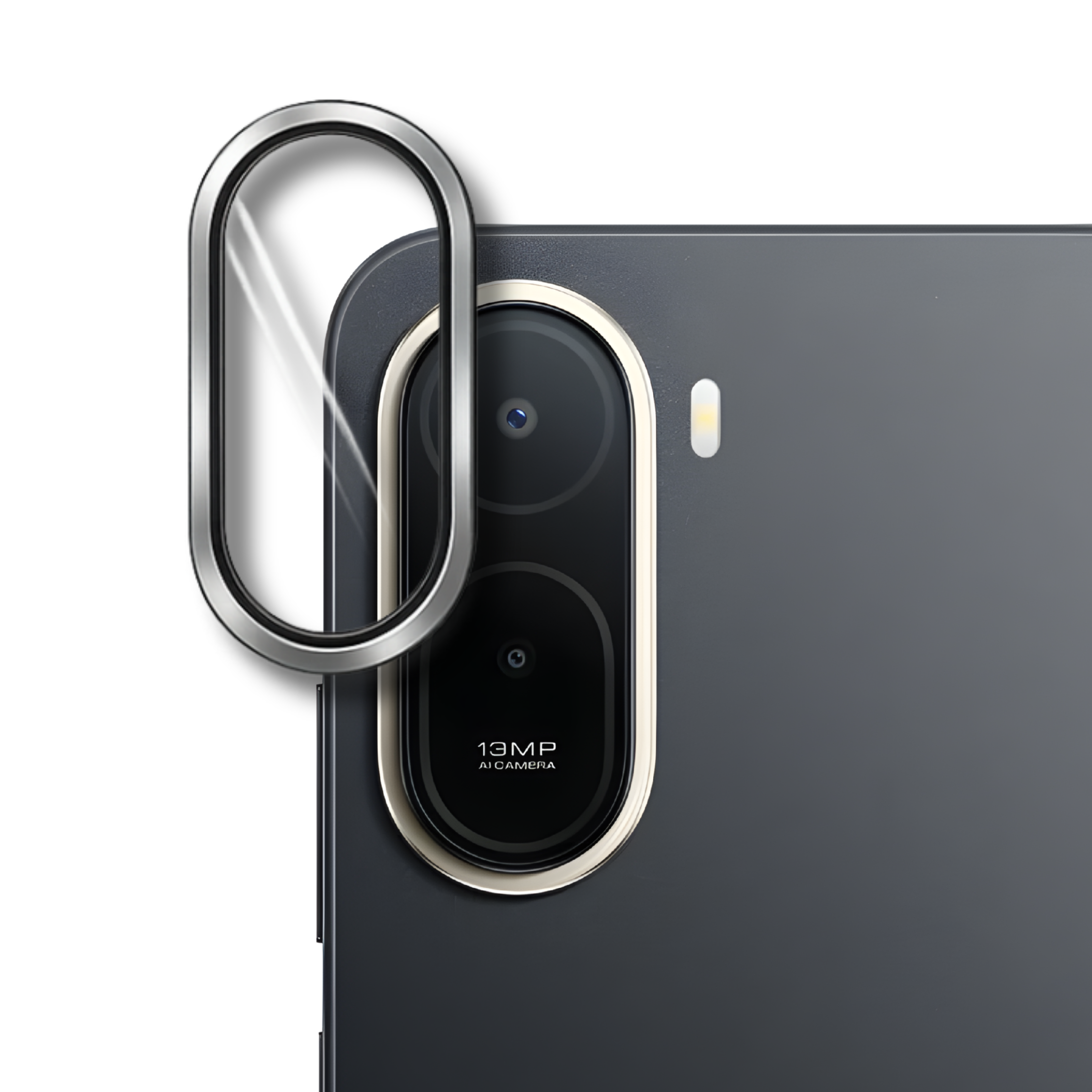 Redmi A7 Pro Camera Lens Protector | 9H Tempered Glass with Premium Metal Ring | HD Clear Invisible Fit | Scratch Resistant