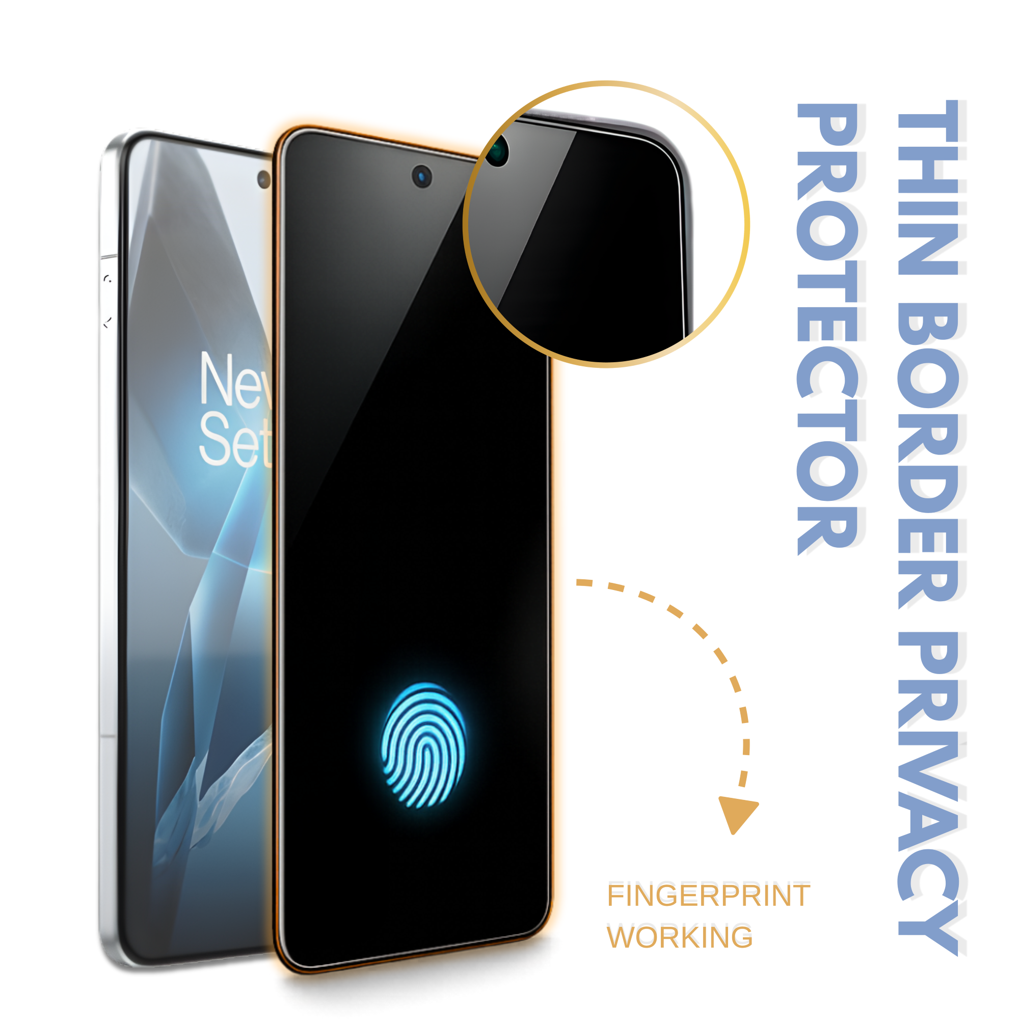 O-Sence Anti-Spy Privacy Glass Fingerprint Working for Vivo V70 Elite 5G