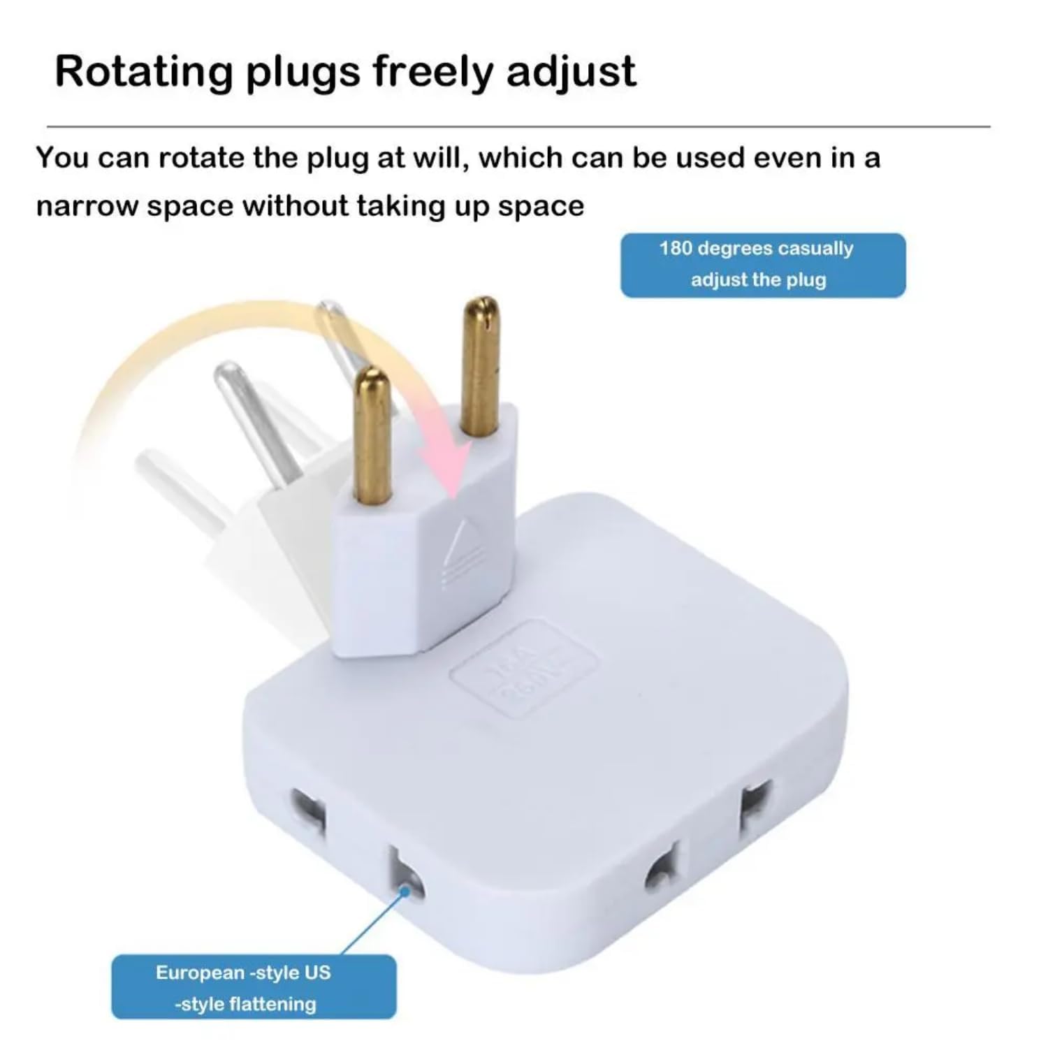 3 in 1 -180 Degree Rotatable Mini Slim Outlet Adapter