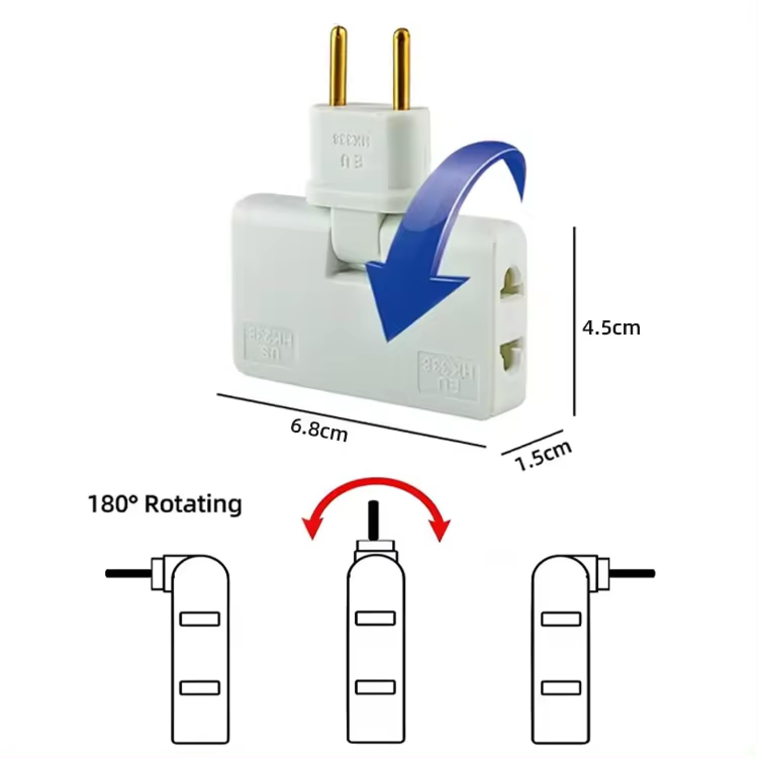 3 in 1 -180 Degree Rotatable Mini Slim Outlet Adapter