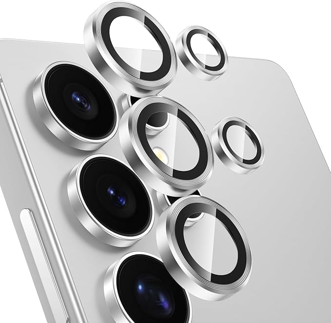 Samsung S25 Ultra Camera Lens Protector | 9H Tempered Glass with Premium Metal Ring | HD Clear Invisible Fit | Scratch Resistant