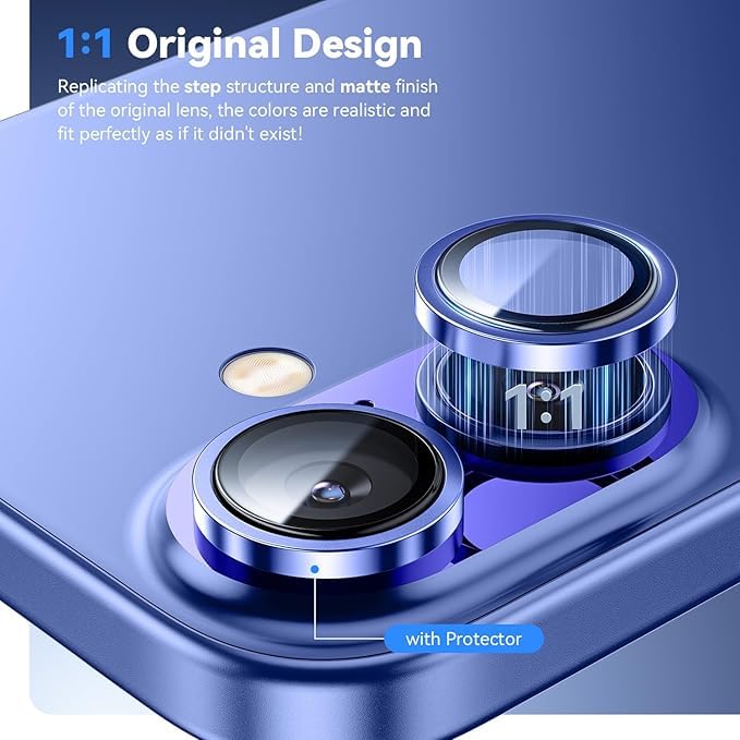 Premium Camera Metal Ring Lens Protector For iPhone 16
