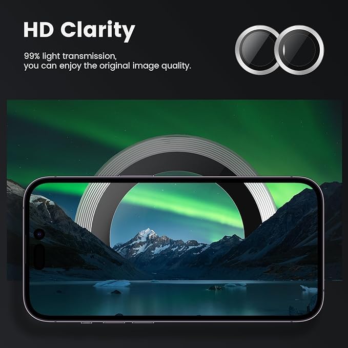 Premium Camera Metal Ring Lens Protector For iPhone 16