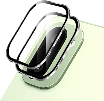 Xmon Camera Lens Protector for OnePlus 15R | 9H Tempered Glass with Metal Ring | HD Clear Invisible Fit | Scratch Resistant Camera Cover (1 Pack) (Silver)