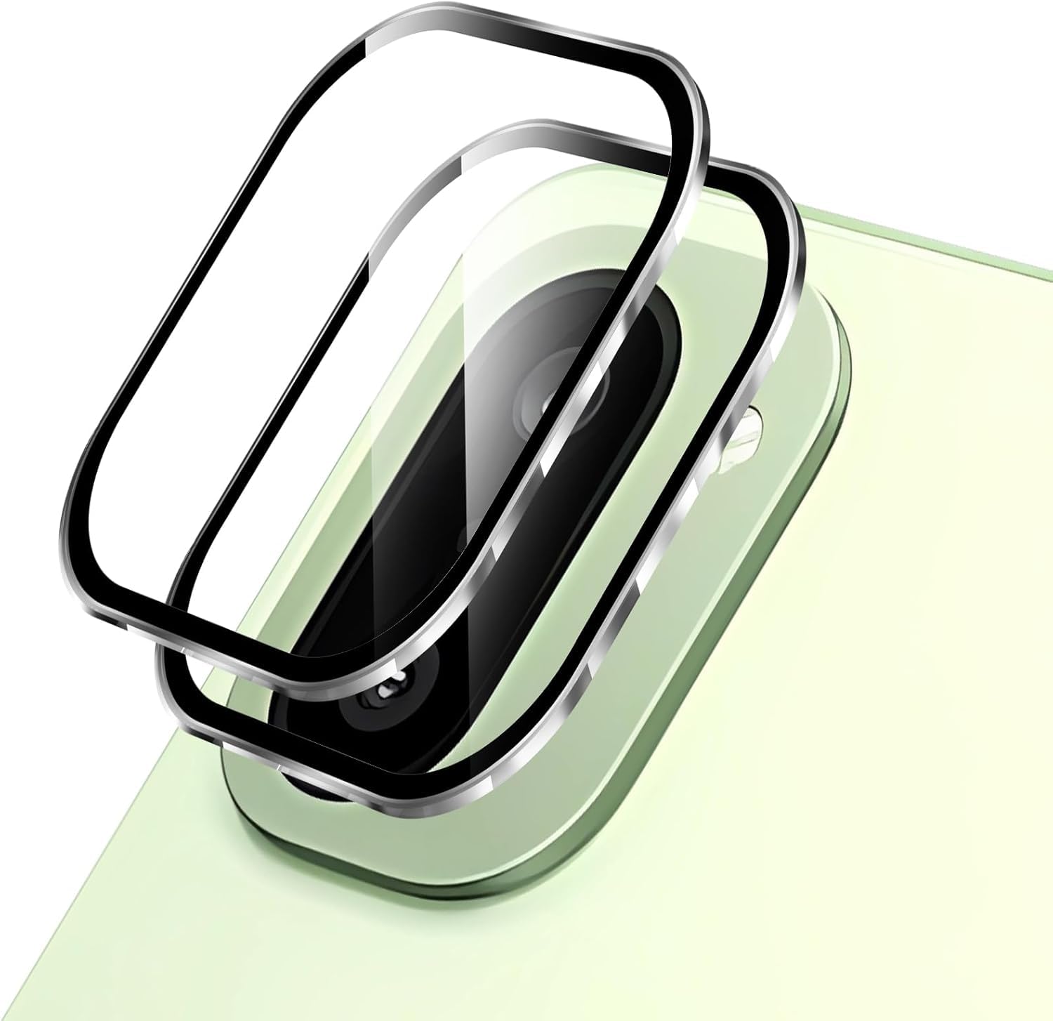 Xmon Camera Lens Protector for OnePlus 15R | 9H Tempered Glass with Metal Ring | HD Clear Invisible Fit | Scratch Resistant Camera Cover (1 Pack) (Silver)