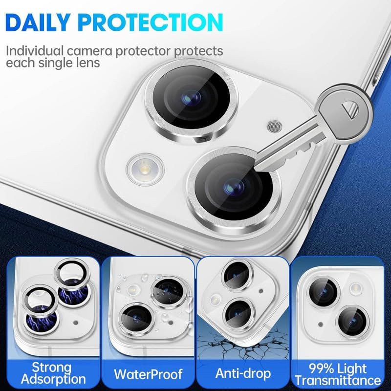 Premium Camera Metal Ring Lens Protector For iPhone 15