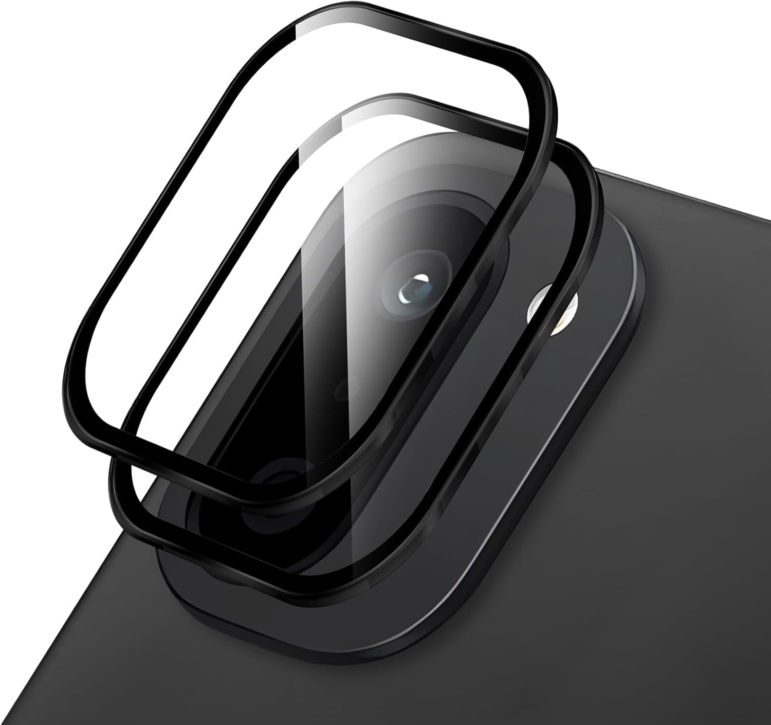 Xmon Camera Lens Protector for OnePlus 15R | 9H Tempered Glass with Metal Ring | HD Clear Invisible Fit | Scratch Resistant Camera Cover (1 Pack) (Silver)