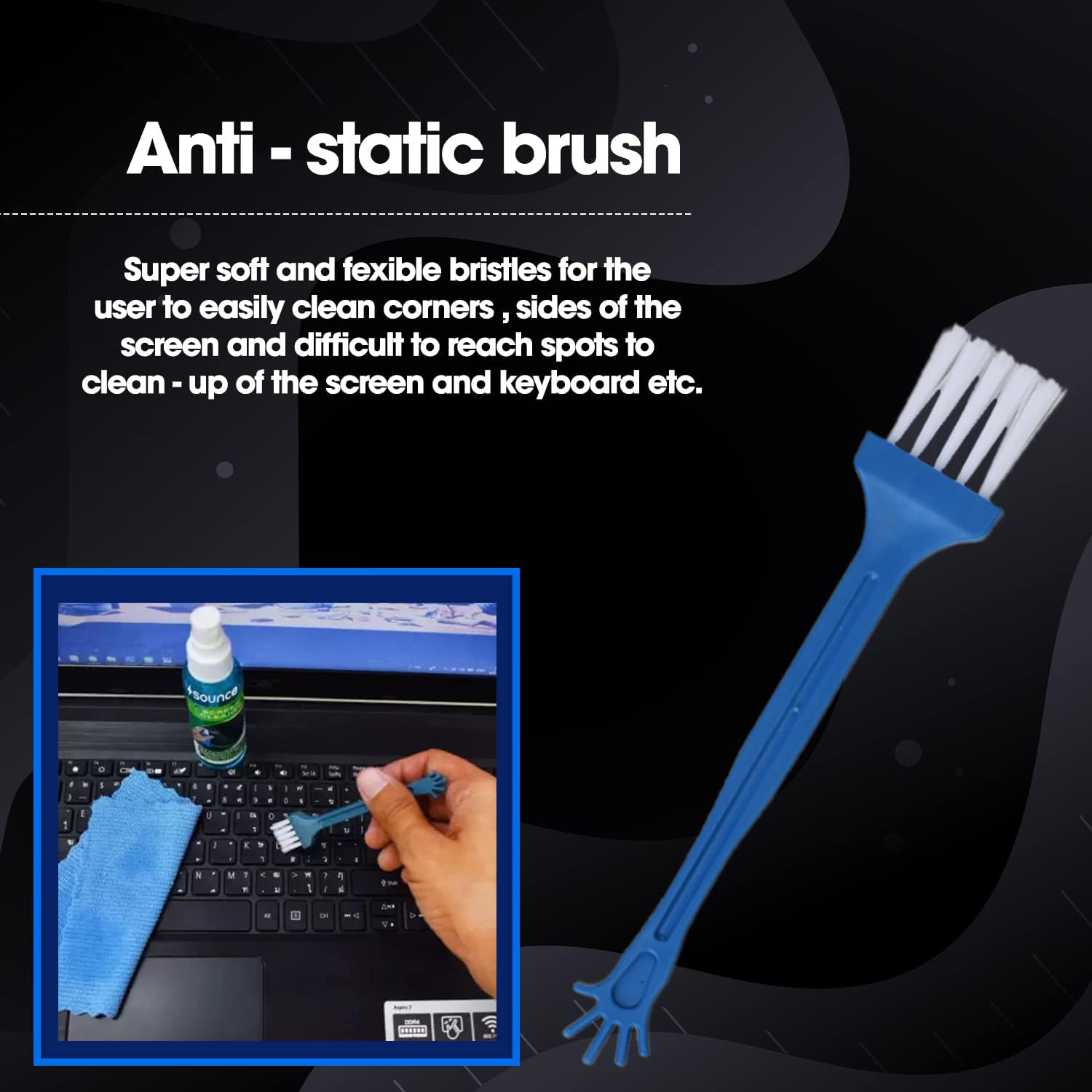 TechLays ScreenCareâ„¢ 3-in-1 Premium Screen Cleaning Kit â€“ 75ml Spray, Cloth & Brush