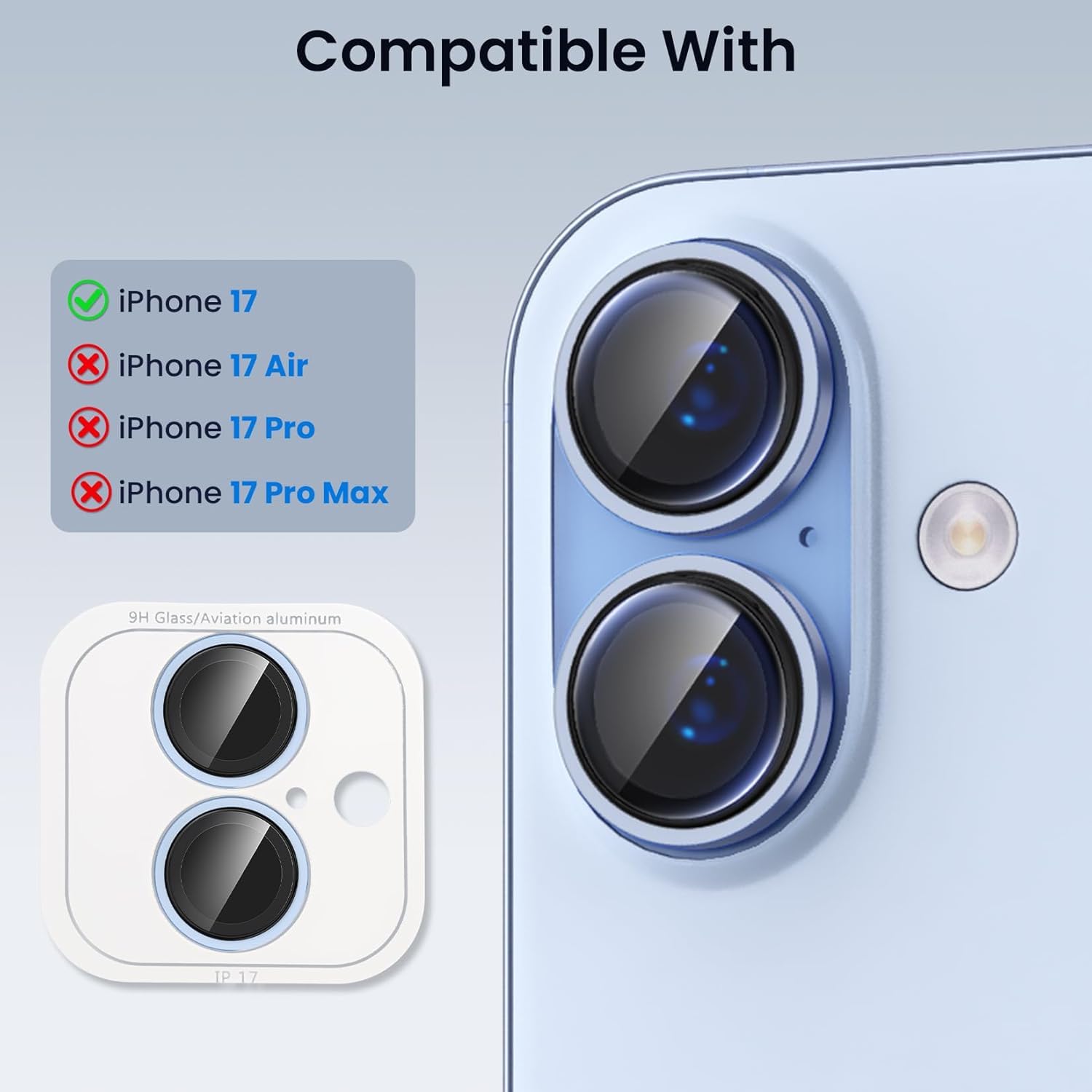 Premium Camera Metal Ring Lens Protector For iPhone 17