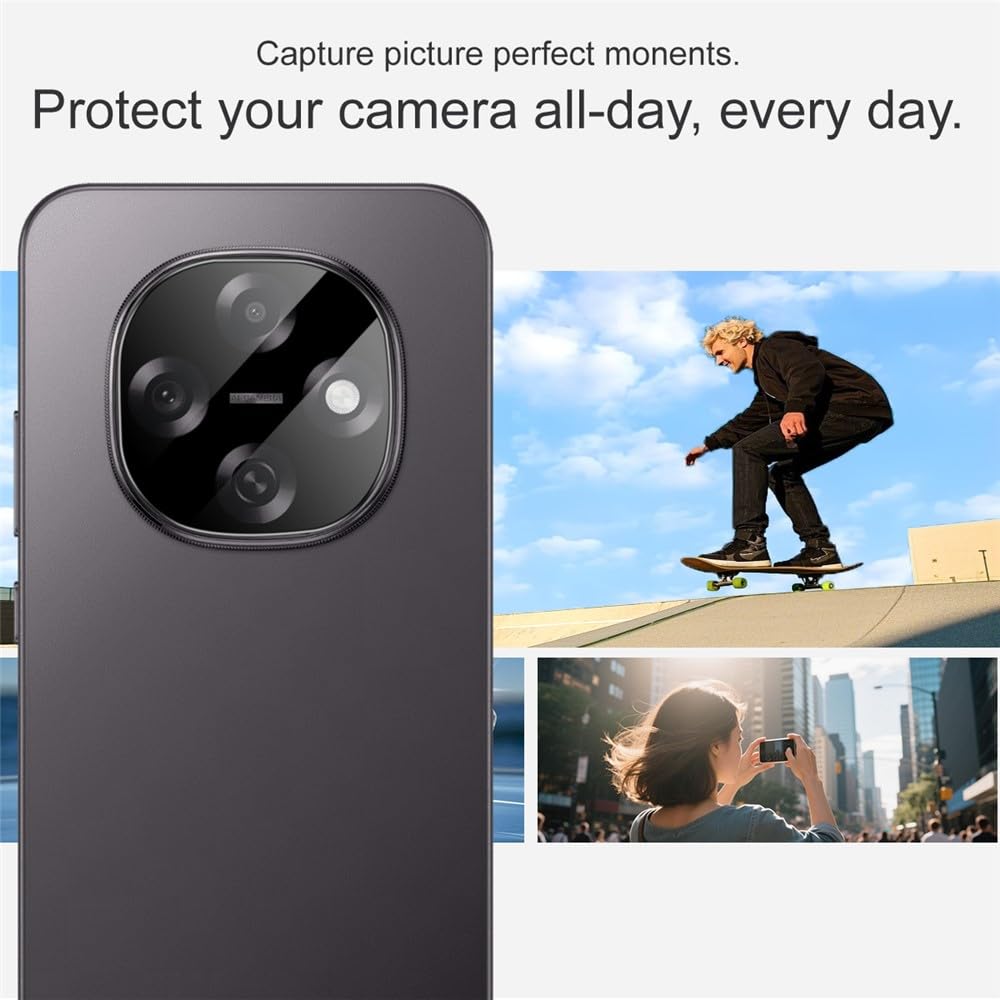 Oppo F31 Pro Camera Lens Protector | 9H Tempered Glass with Premium Metal Ring | HD Clear Invisible Fit | Scratch Resistant