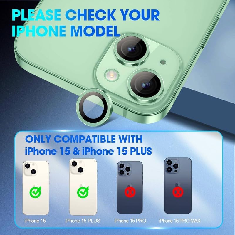 Premium Camera Metal Ring Lens Protector For iPhone 15