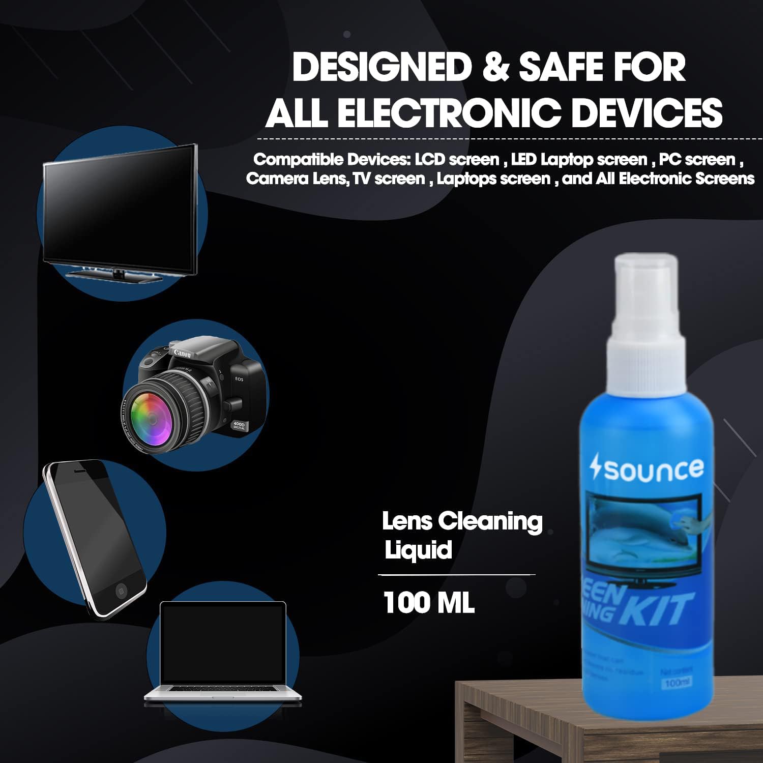 TechLays ScreenCareâ„¢ 3-in-1 Premium Screen Cleaning Kit â€“ 75ml Spray, Cloth & Brush