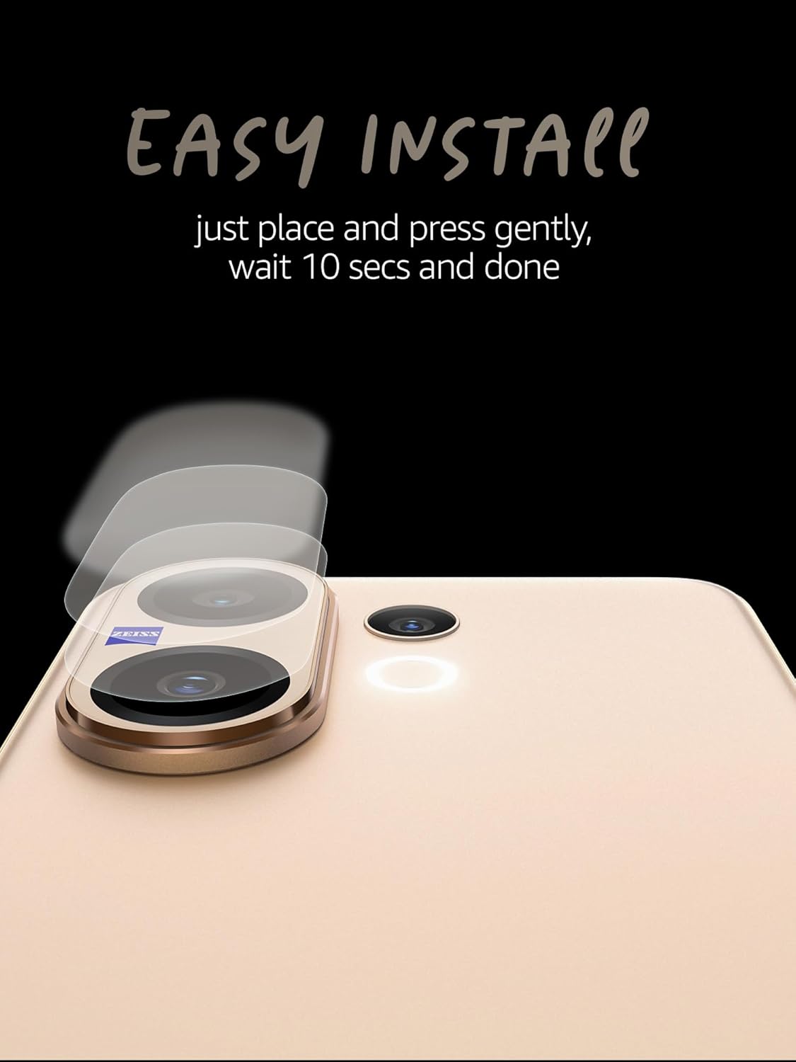 Vivo x200 fe Camera Lens Protector | 9H Tempered Glass with Premium Metal Ring | HD Clear Invisible Fit | Scratch Resistant