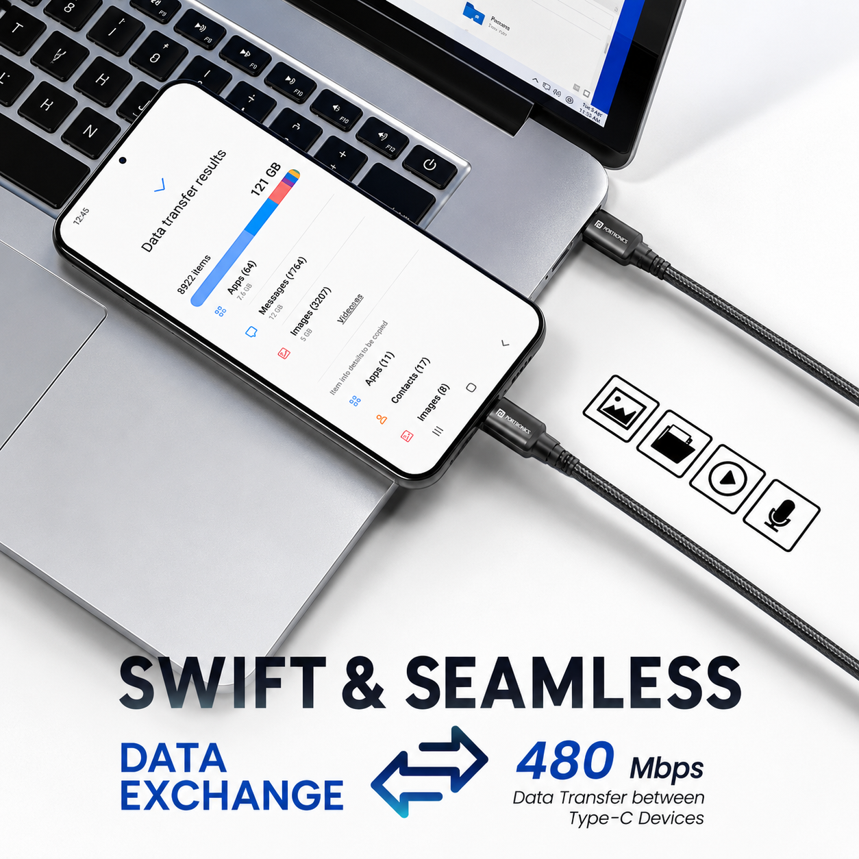 2 Meter Fast Charging & Data Sync Braided Cable