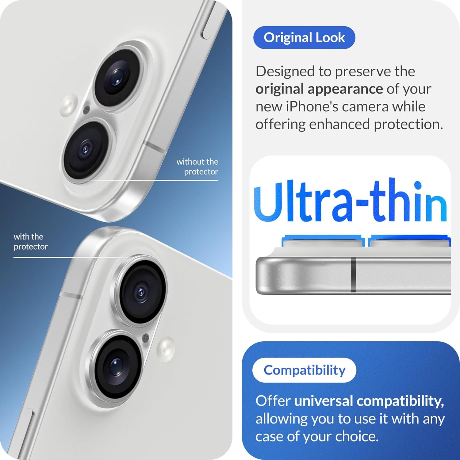Premium Camera Metal Ring Lens Protector For iPhone 17