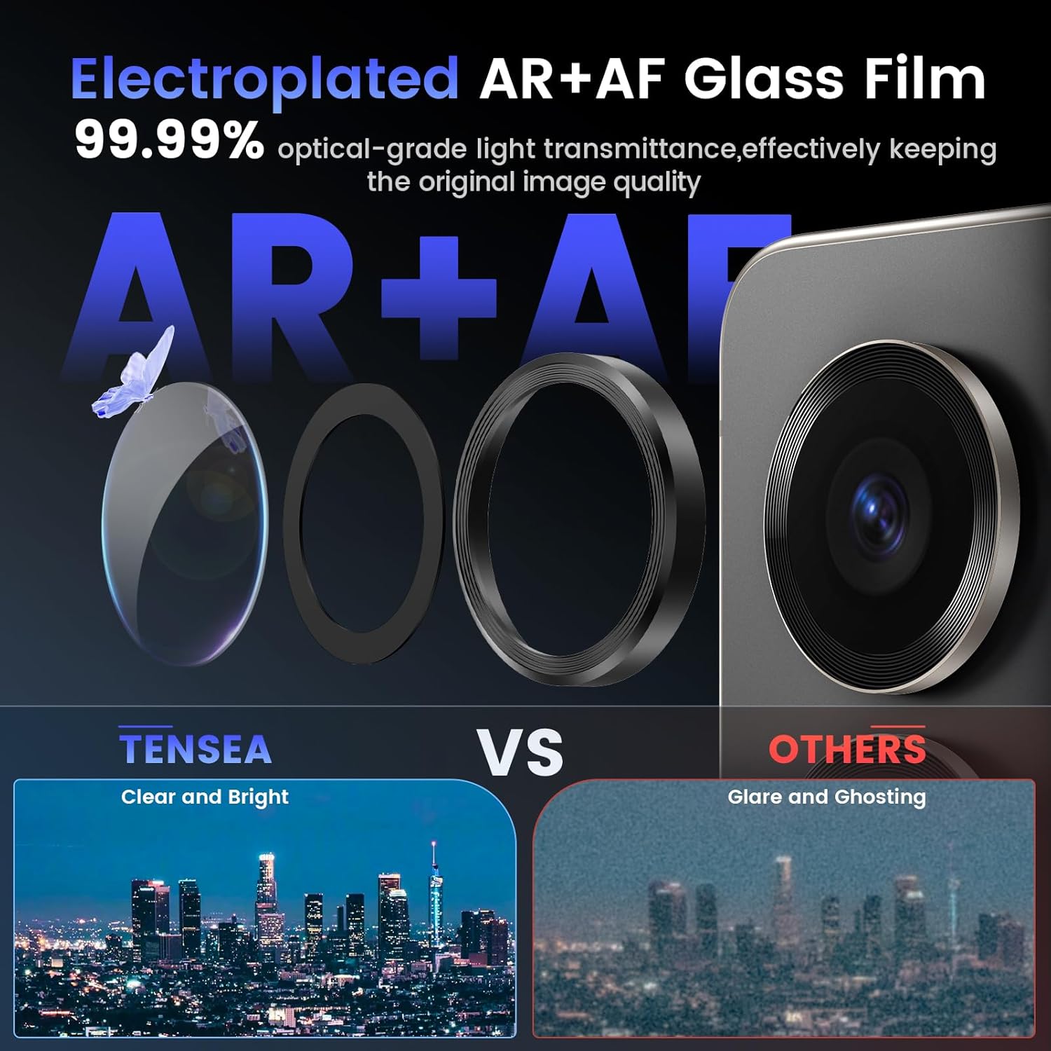 Samsung S25 Ultra Camera Lens Protector | 9H Tempered Glass with Premium Metal Ring | HD Clear Invisible Fit | Scratch Resistant