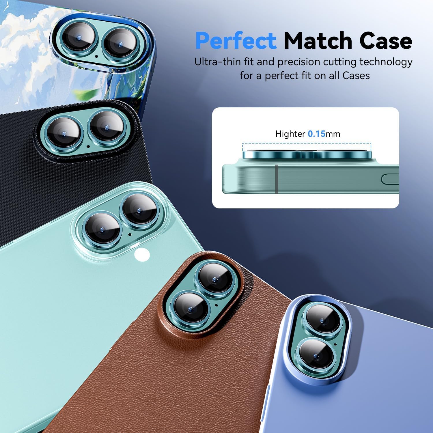 Premium Camera Metal Ring Lens Protector For iPhone 16