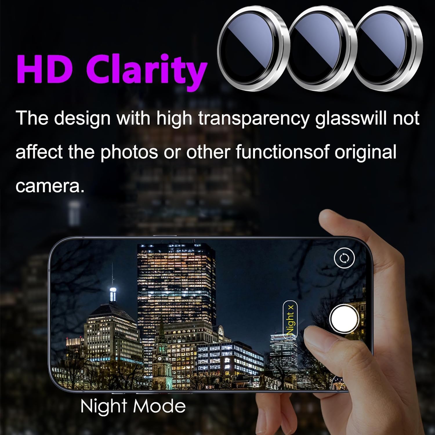 Premium Camera Metal Ring Lens Protector For iPhone 15 Pro
