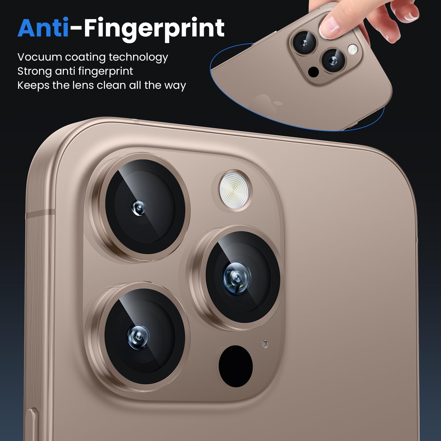 Premium Camera Metal Ring Lens Protector For iPhone 16 Pro