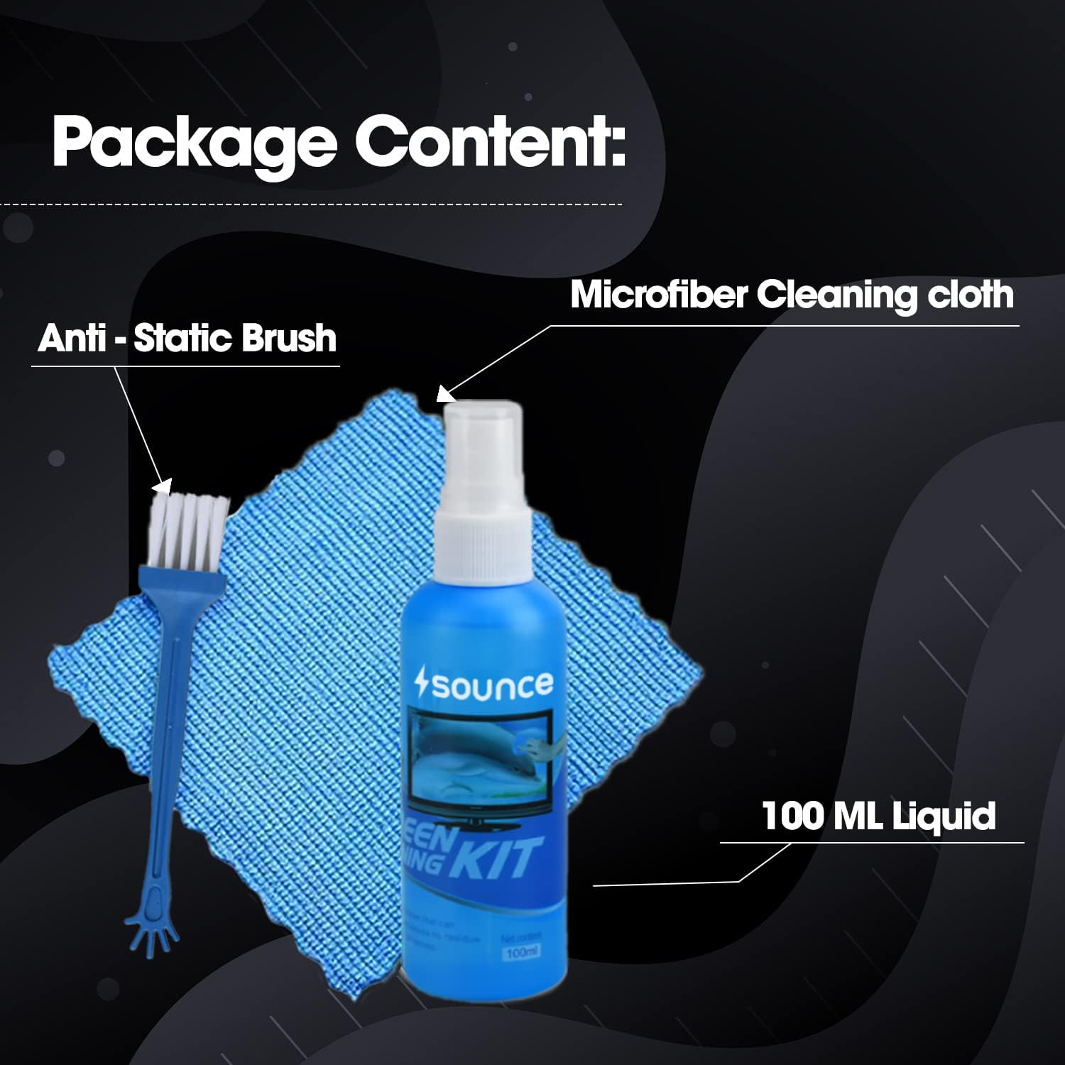 TechLays ScreenCareâ„¢ 3-in-1 Premium Screen Cleaning Kit â€“ 75ml Spray, Cloth & Brush