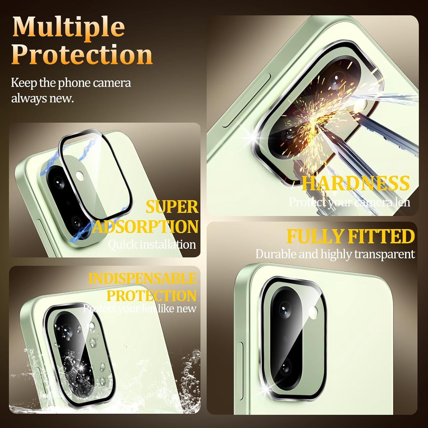 Xmon Camera Lens Protector for OnePlus 15R | 9H Tempered Glass with Metal Ring | HD Clear Invisible Fit | Scratch Resistant Camera Cover (1 Pack) (Silver)