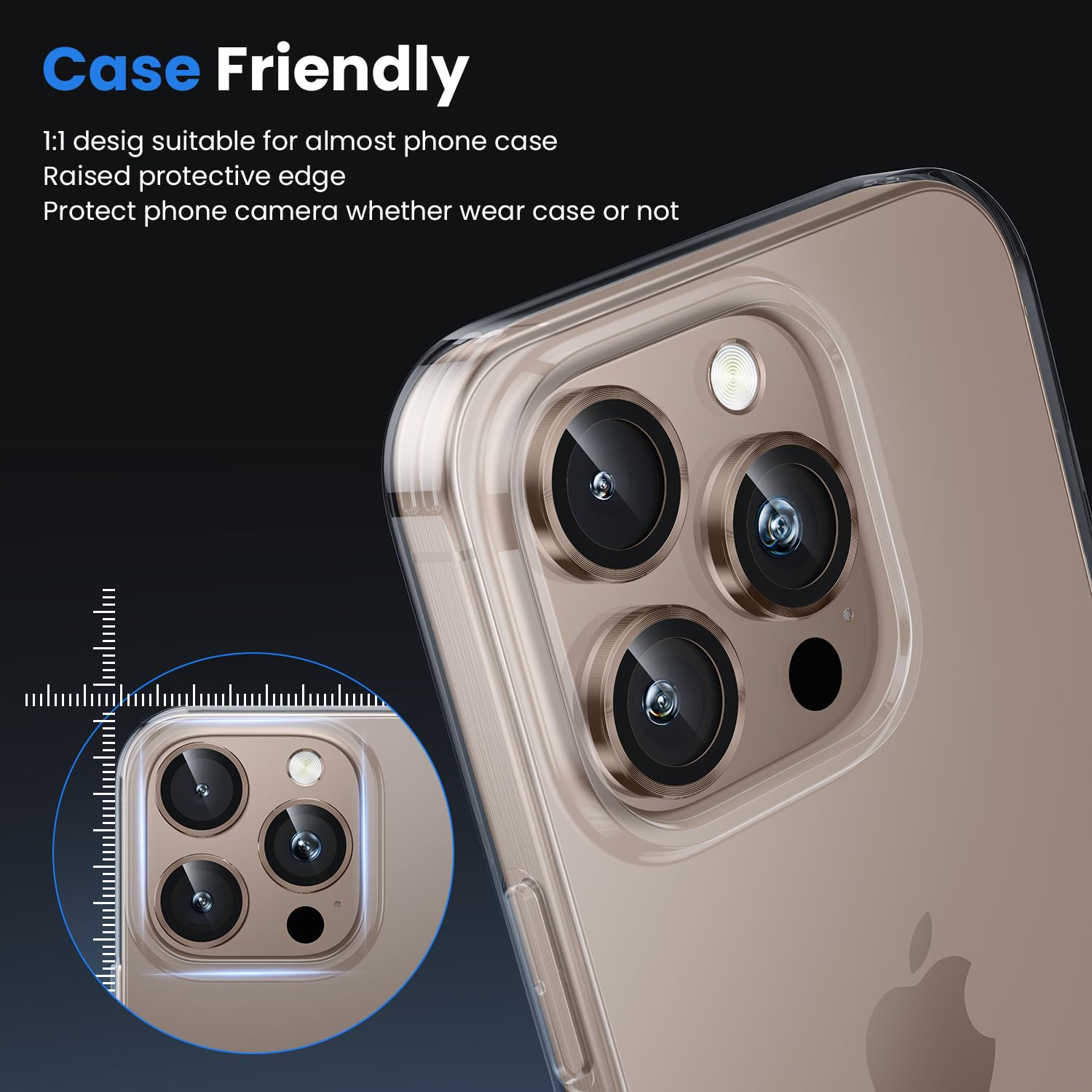 Premium Camera Metal Ring Lens Protector For iPhone 16 Pro