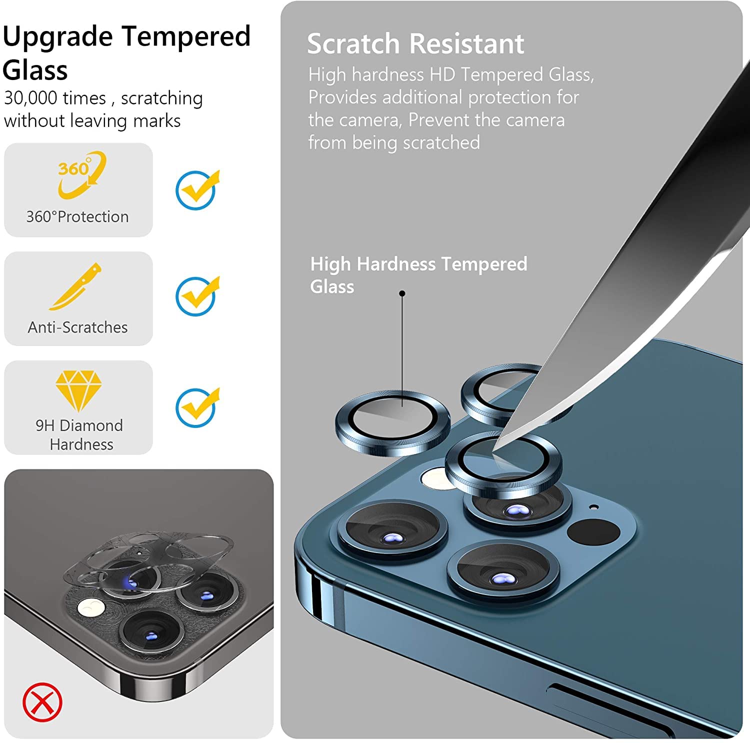 Premium Camera Metal Ring Lens Protector For iPhone 13 Mini