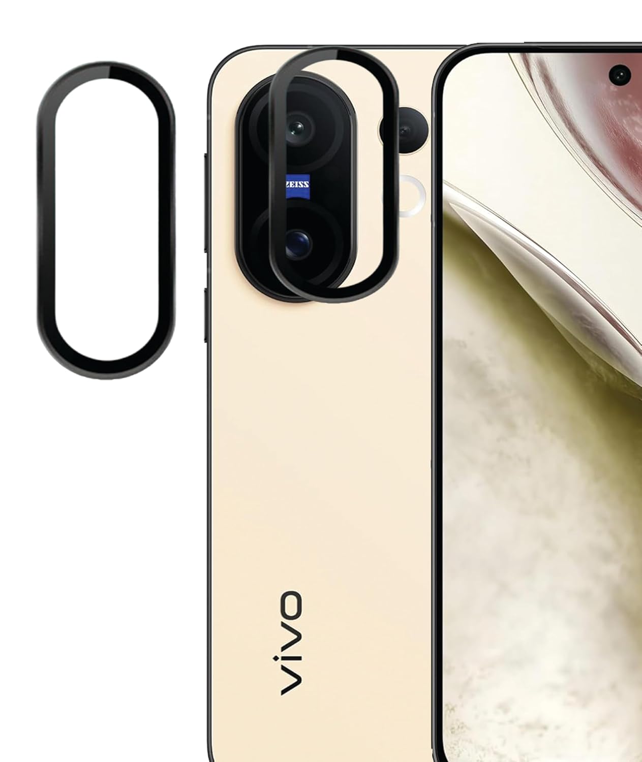 Vivo x200 fe Camera Lens Protector | 9H Tempered Glass with Premium Metal Ring | HD Clear Invisible Fit | Scratch Resistant