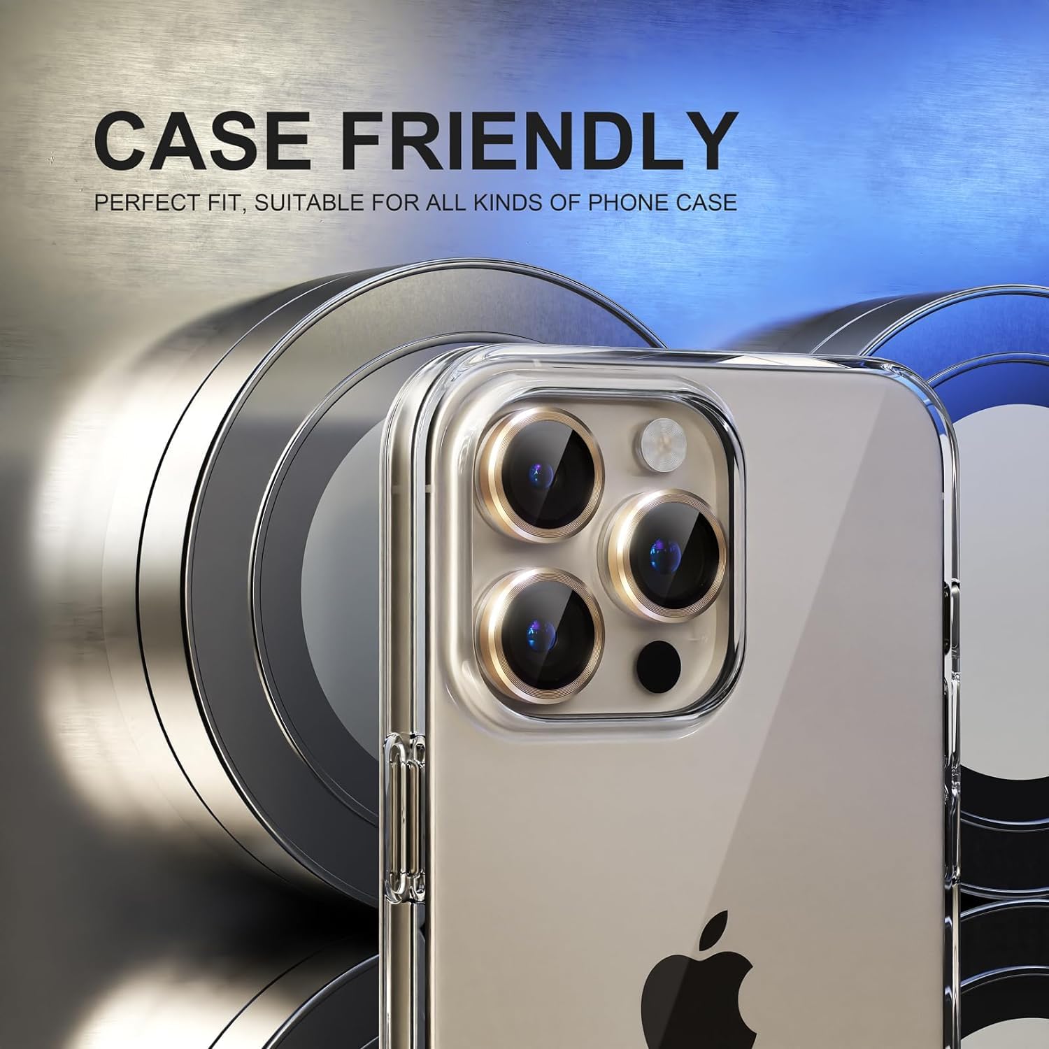Premium Camera Metal Ring Lens Protector For iPhone 15 Pro