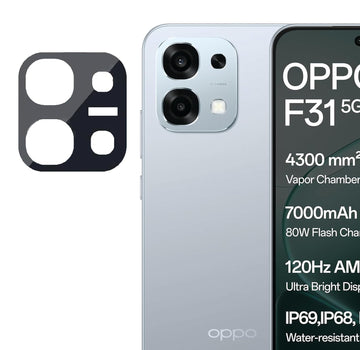 Oppo F31 Camera Lens Protector | 9H Tempered Glass with Premium Metal Ring | HD Clear Invisible Fit | Scratch Resistant