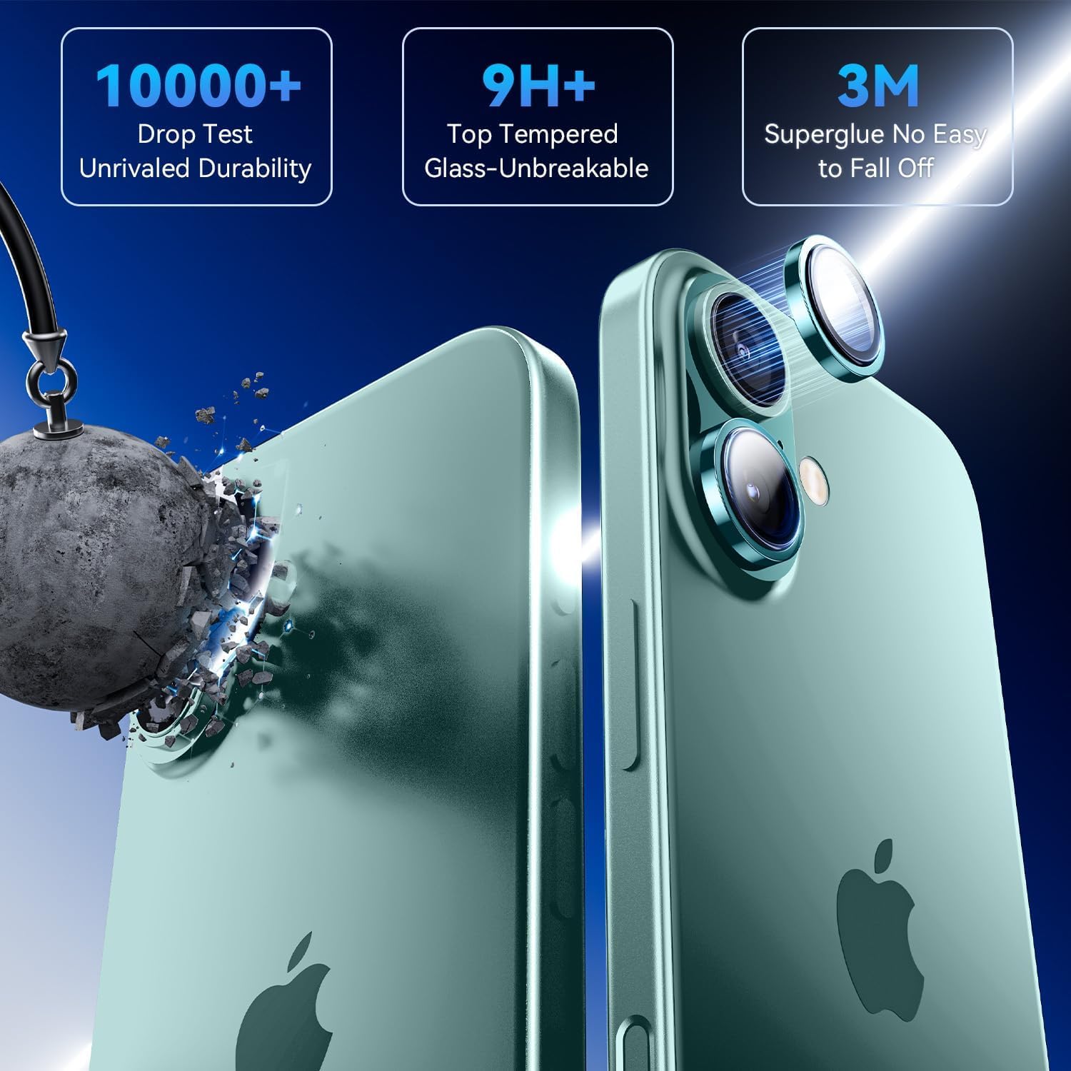 Premium Camera Metal Ring Lens Protector For iPhone 16