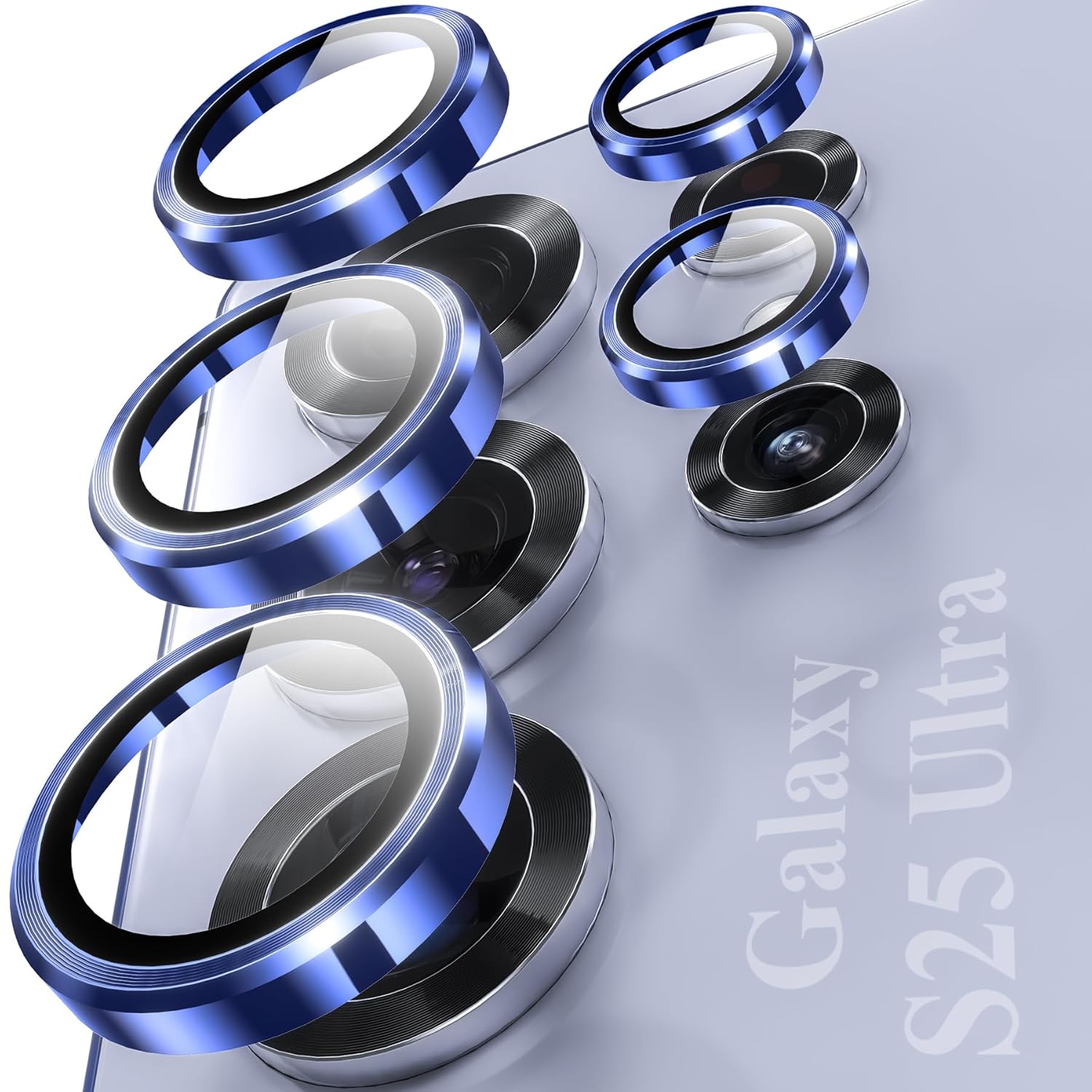 Samsung S25 Ultra Camera Lens Protector | 9H Tempered Glass with Premium Metal Ring | HD Clear Invisible Fit | Scratch Resistant