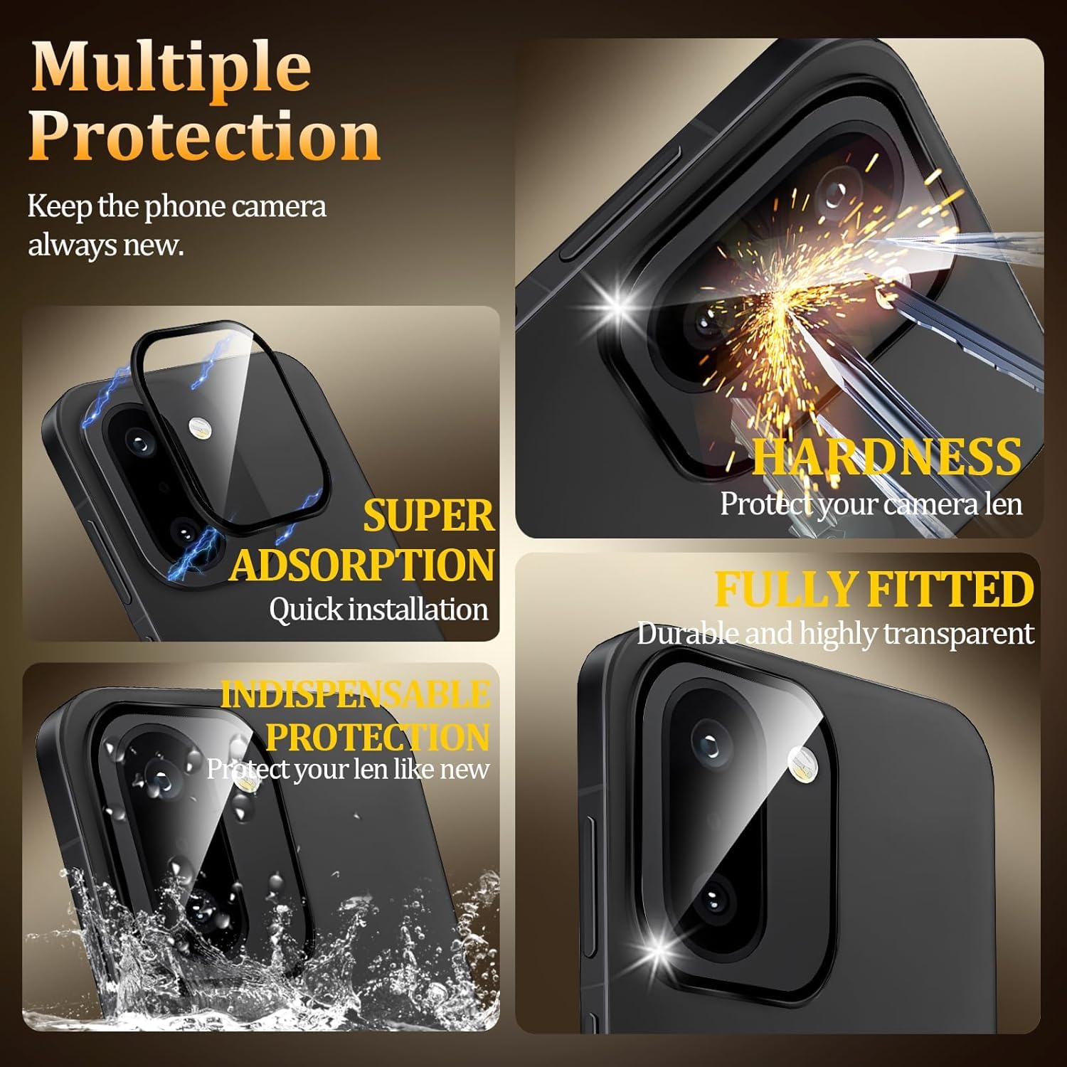 OnePlus 15 Camera Lens Protector | 9H Tempered Glass with Premium Metal Ring | HD Clear Invisible Fit | Scratch Resistant