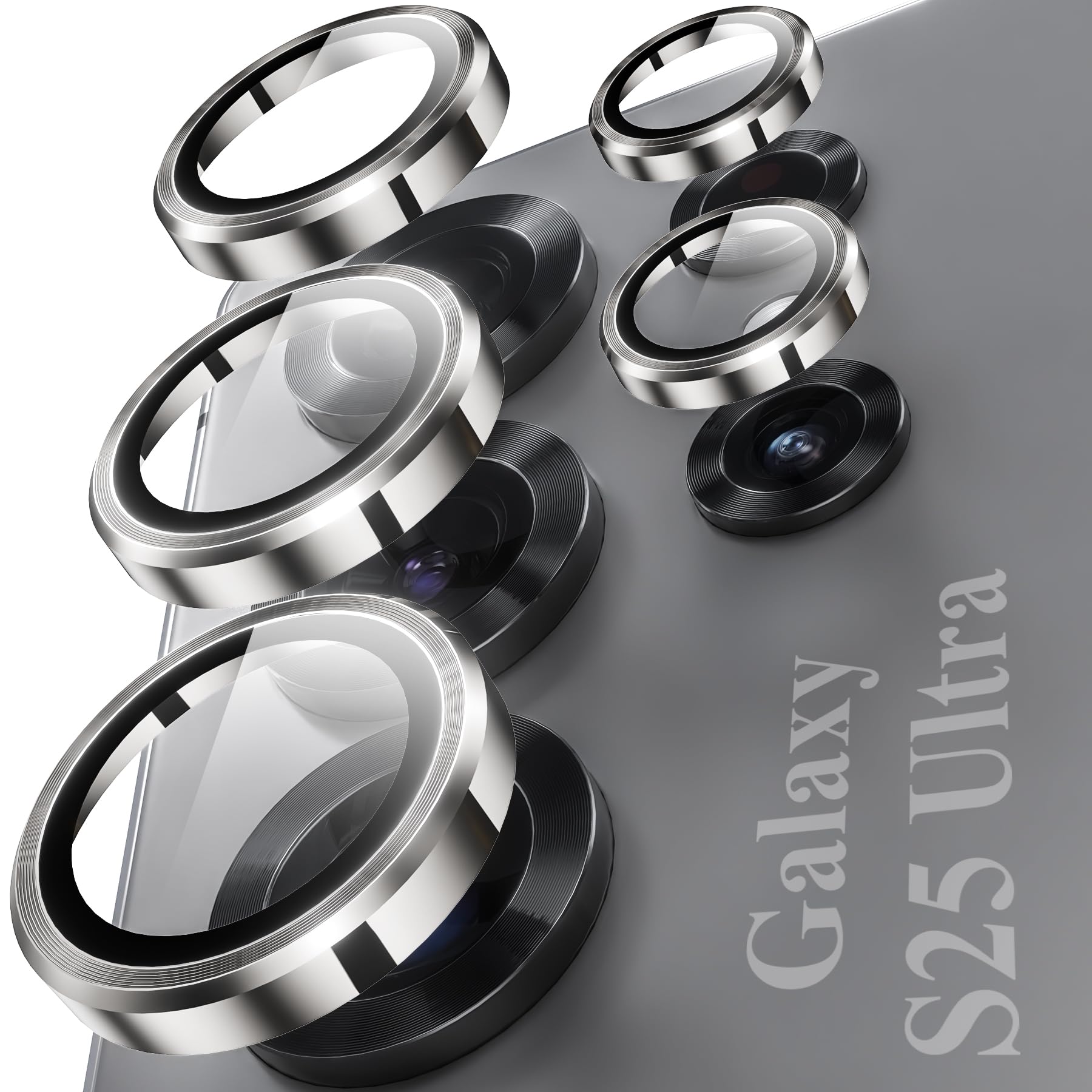 YWXTW Camera Lens Protector for Samsung Galaxy S26 Ultra, [5X Stronger] Individual Metal Ring Tempered Glass Camera Cover for Galaxy S26 Ultra Accessories, Anti-Scratch, 1 Set