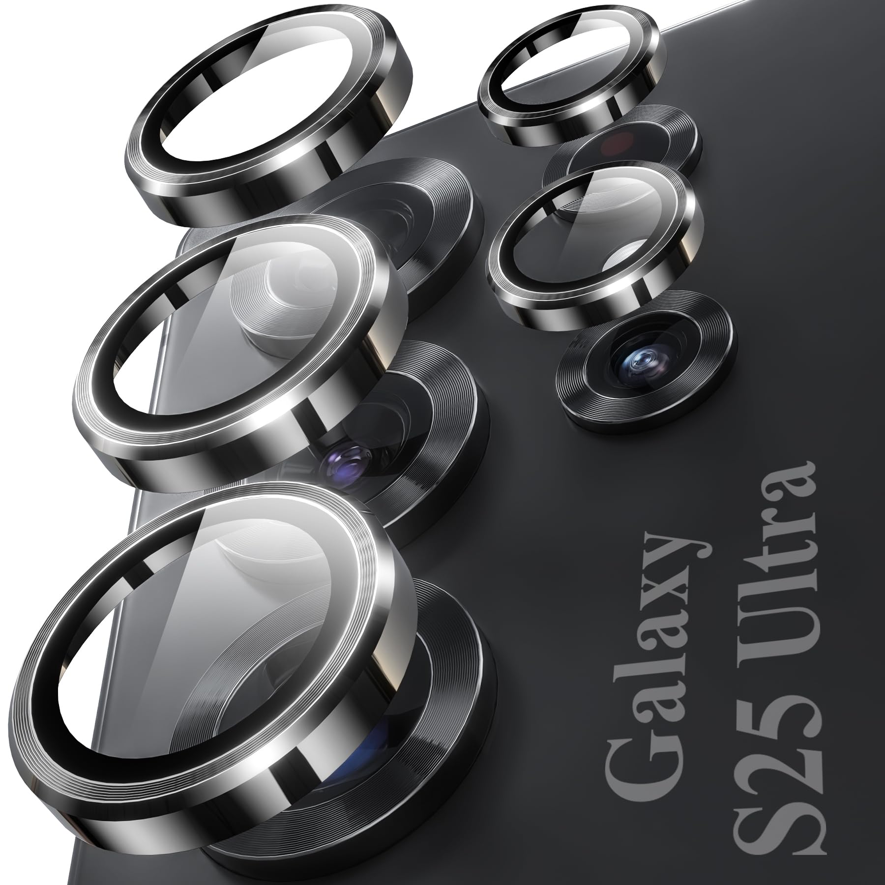 YWXTW Camera Lens Protector for Samsung Galaxy S26 Ultra, [5X Stronger] Individual Metal Ring Tempered Glass Camera Cover for Galaxy S26 Ultra Accessories, Anti-Scratch, 1 Set