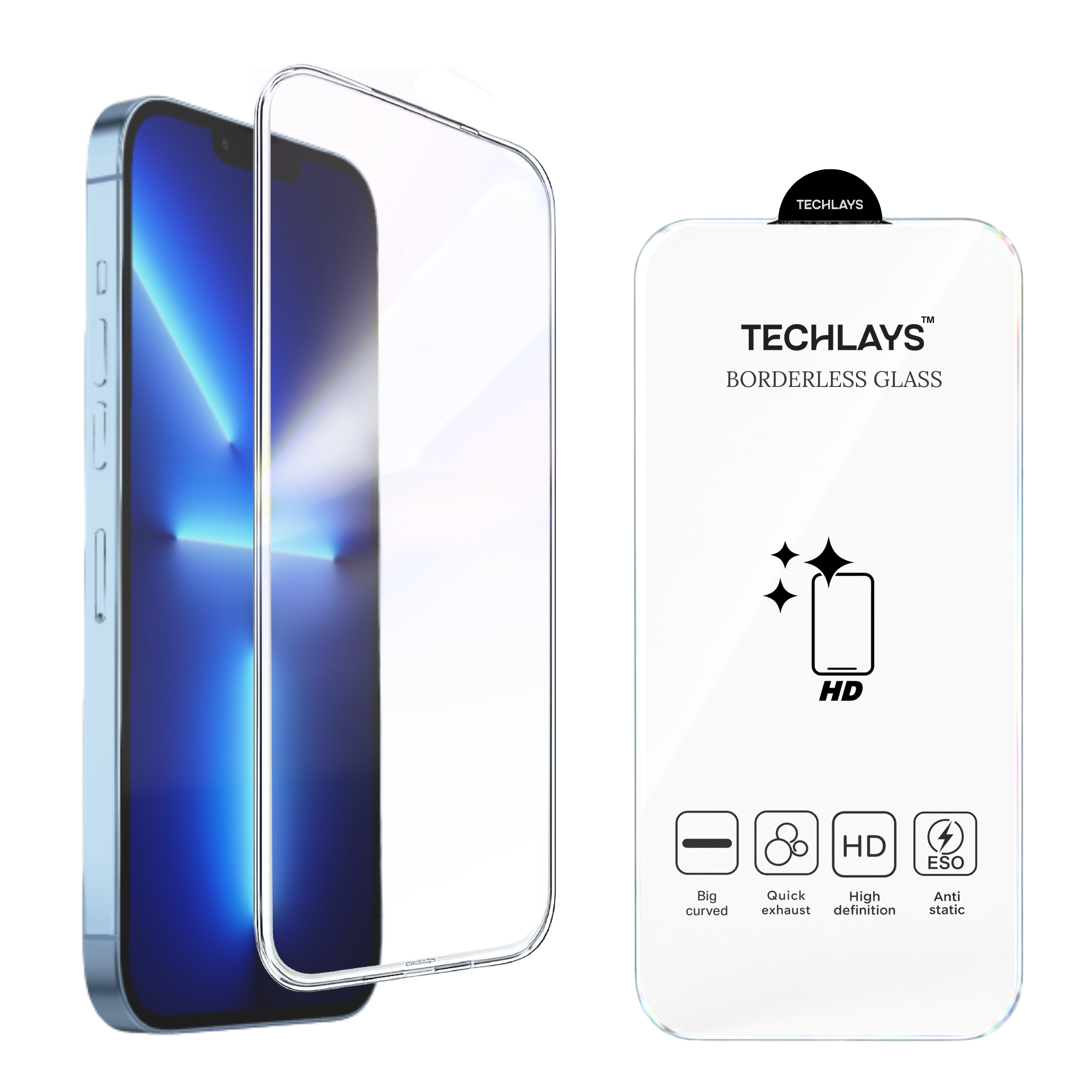 Premium Borderless Tempered Glass For Iphone 13