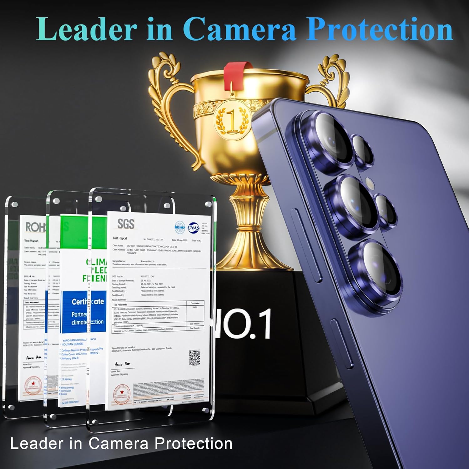 YWXTW Camera Lens Protector for Samsung Galaxy S26 Ultra, [5X Stronger] Individual Metal Ring Tempered Glass Camera Cover for Galaxy S26 Ultra Accessories, Anti-Scratch, 1 Set
