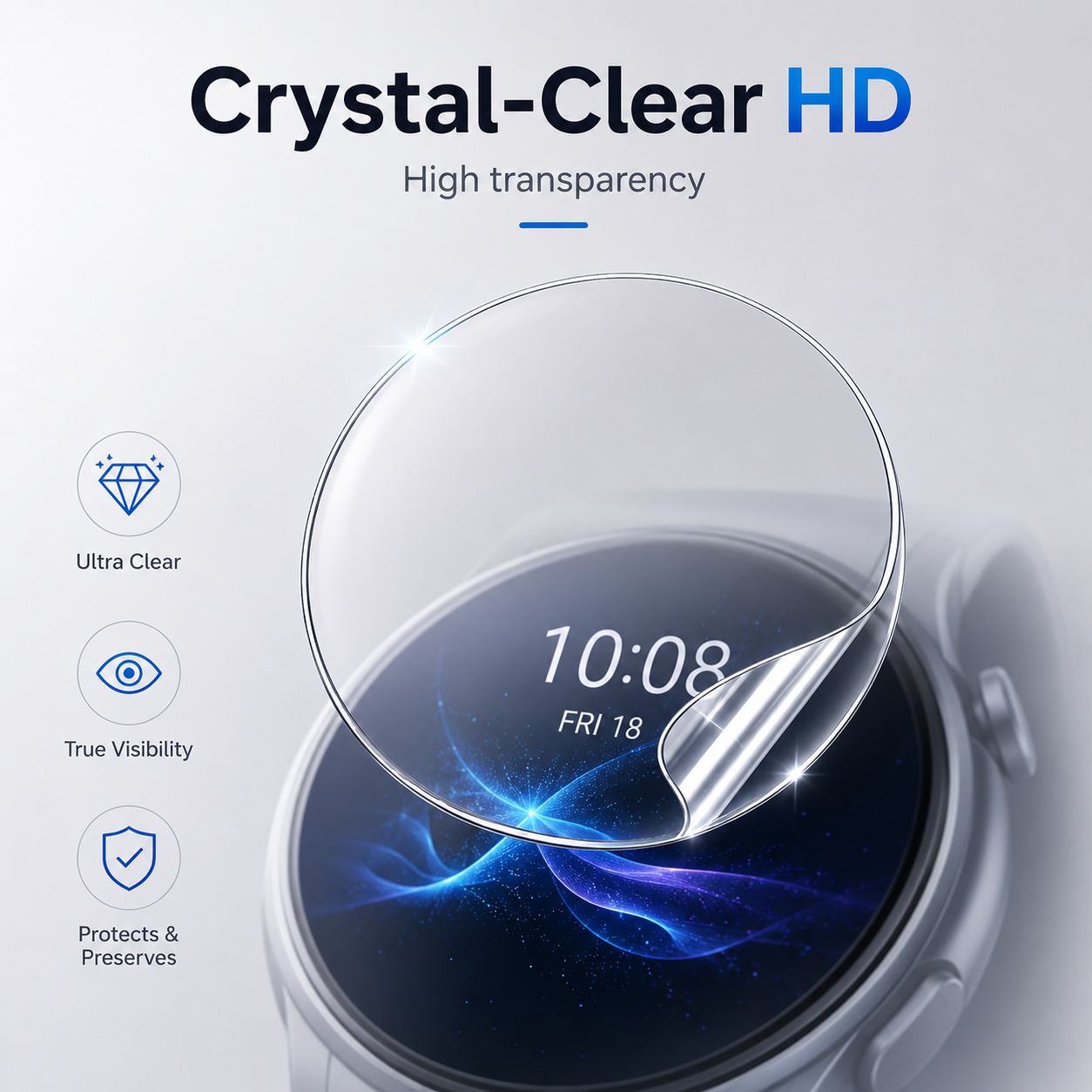 Clear Self-Healing Watch Screen Protector for Garmin f?nix 6S Pro Solar