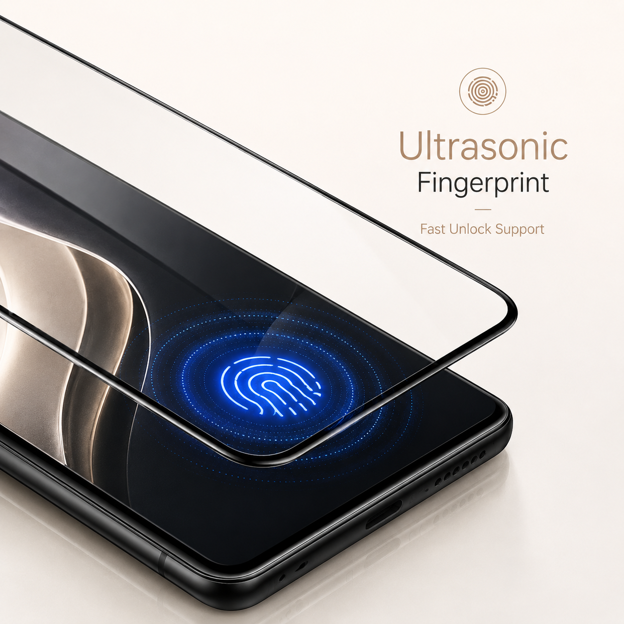 0.18mm Slim Ultrasonic Tempered Glass Screen Protector For Tecno Camon 50 4G