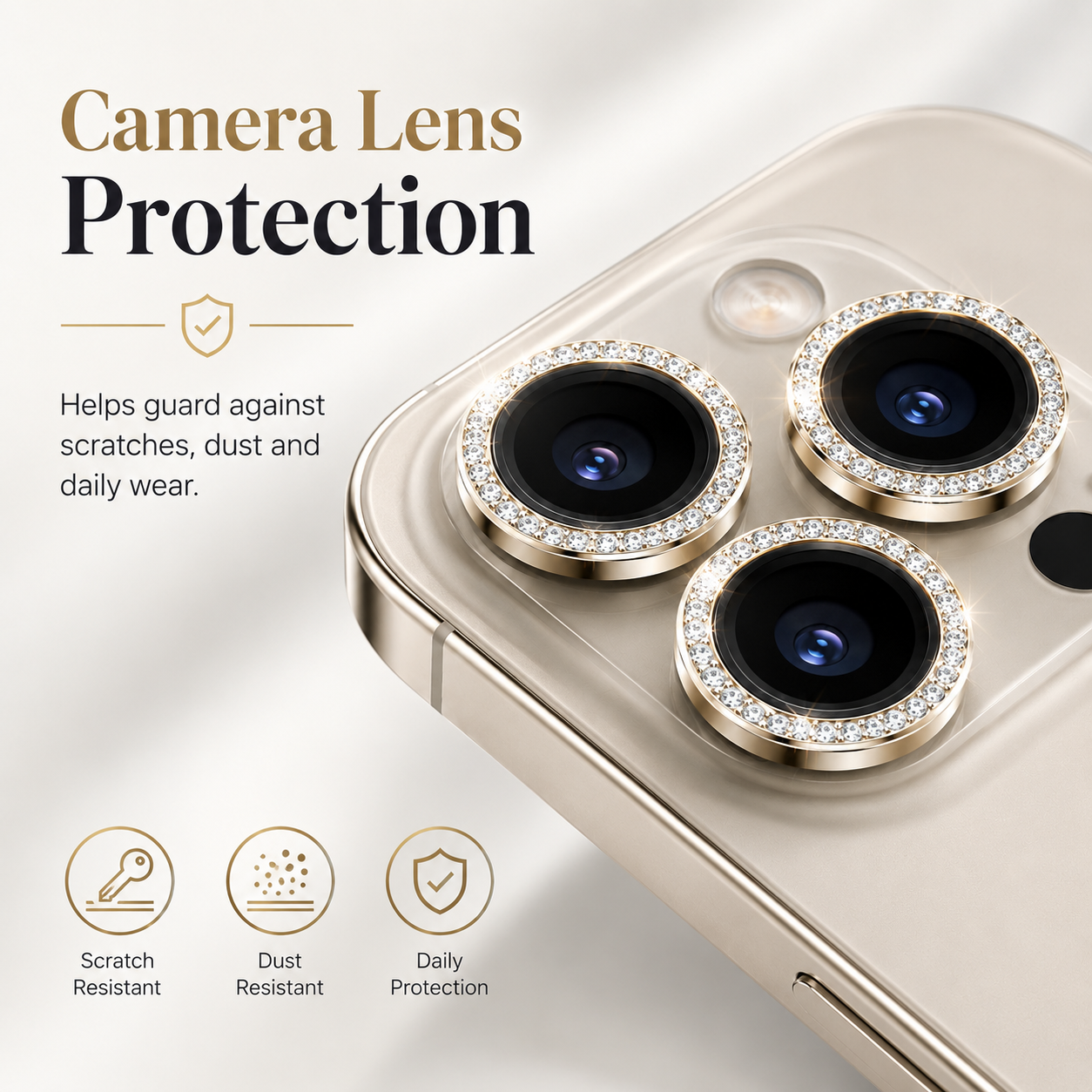 Premium Diamond Camera Lens Protector Ring For Vivo V70 Elite