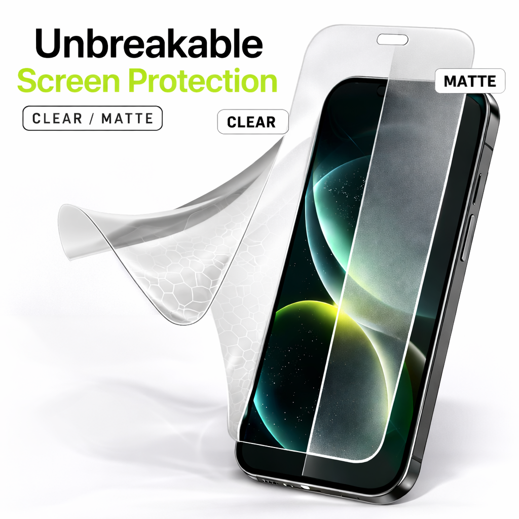 TechLays Unbreakable Screen Guard (Clear/Matte) - Perfectly matched to your selected phone model