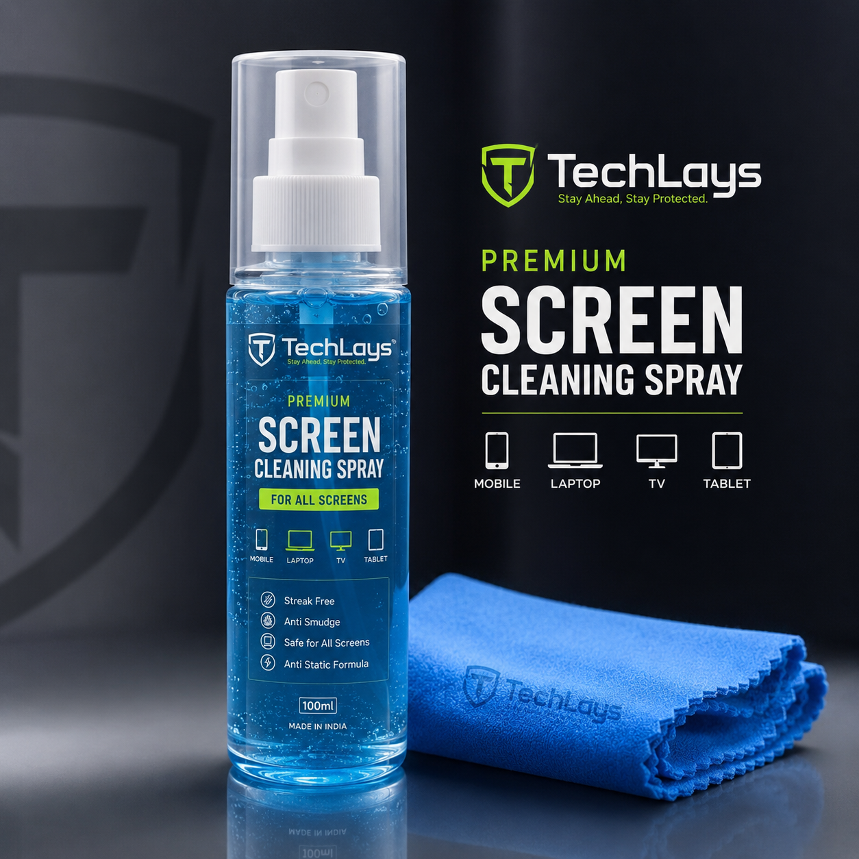 TechLays Premium Screen Cleaning Spray for Mobile, Laptop & TV - 100 ML