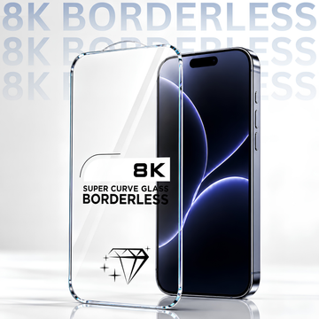 8K Borderless HD Clear Tempered Glass for Apple iPhone 14 Pro