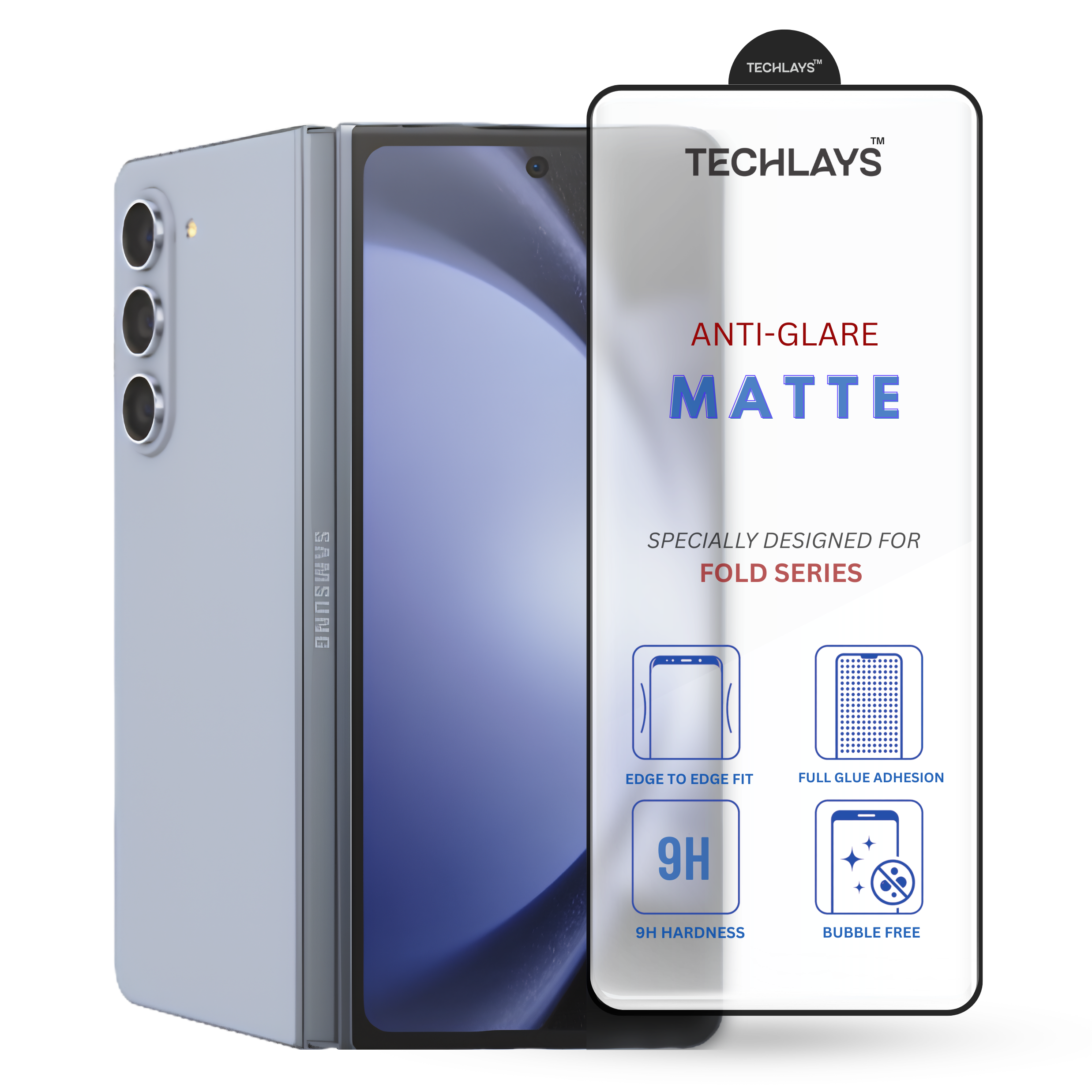 Edge Matte Tempered Glass For Samsung Galaxy Z Fold 5
