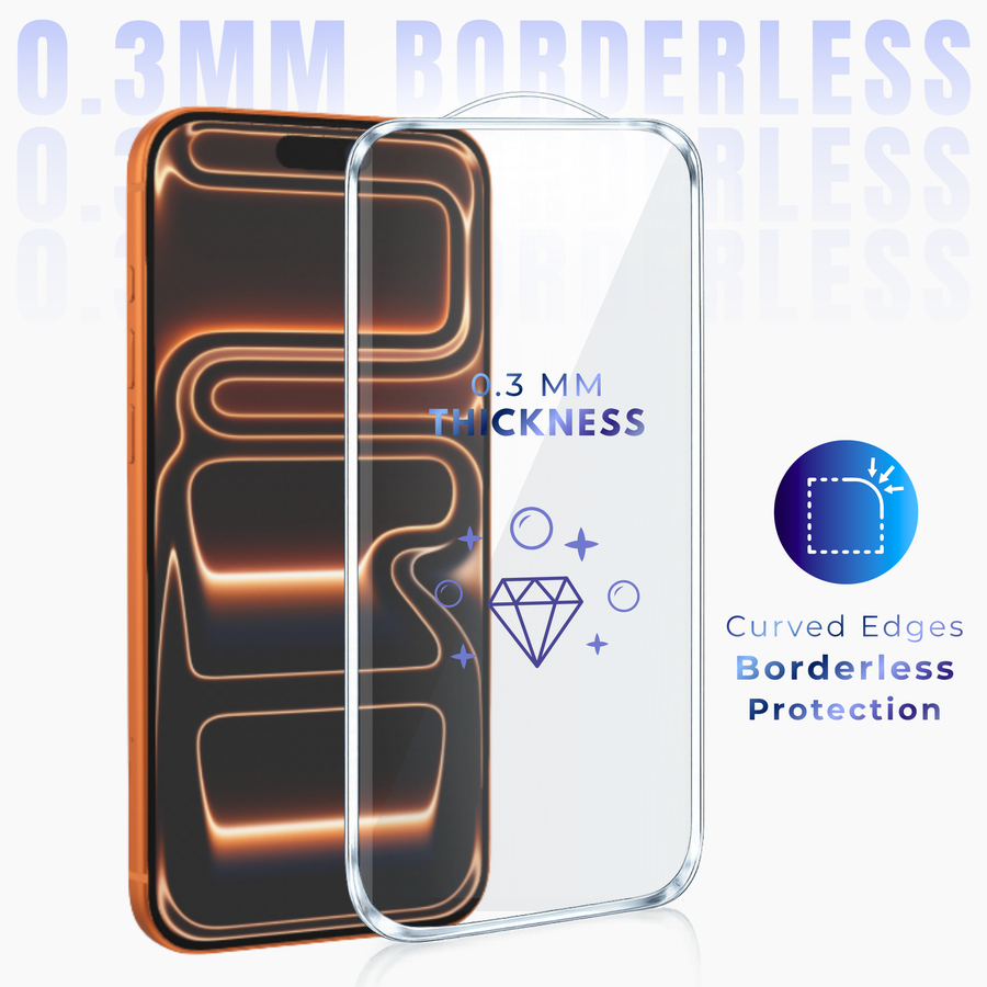 Premium Borderless Tempered Glass For Iphone 16 Pro Max