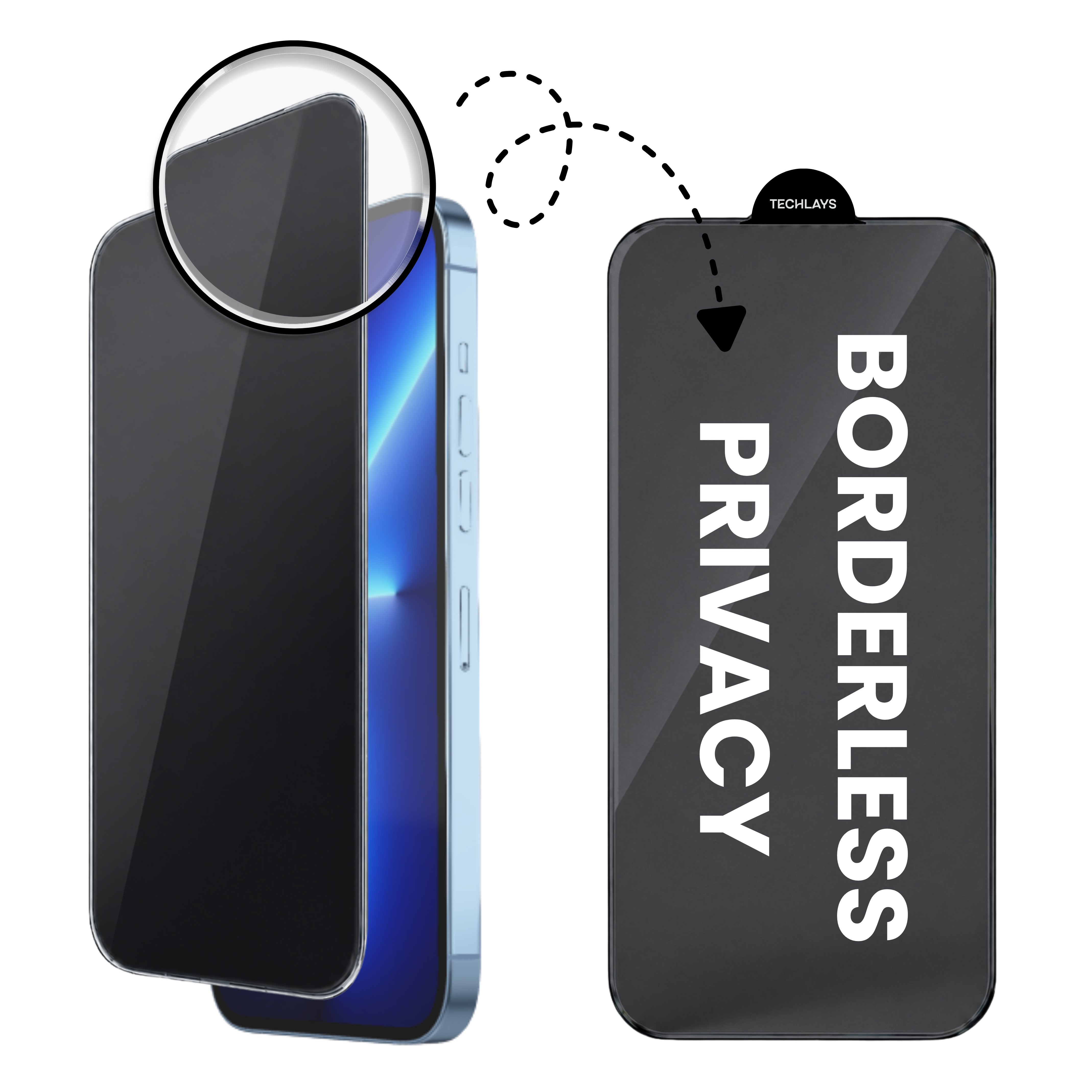 Borderless Privacy Tempered Glass for Iphone 13