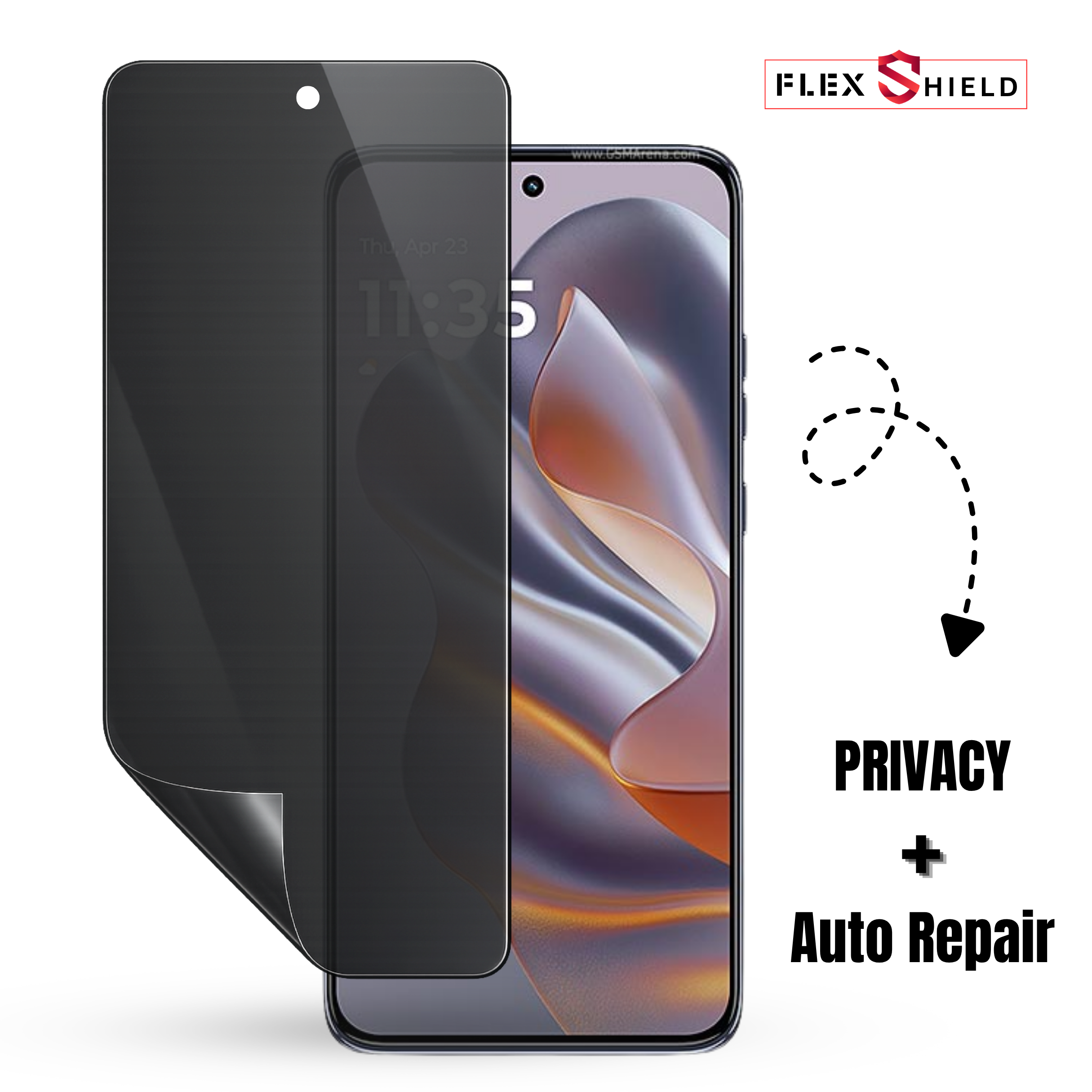 Flexshield Self Healing Privacy Screen Protector With Korean Glue for Motorola Edge 50 Ultra