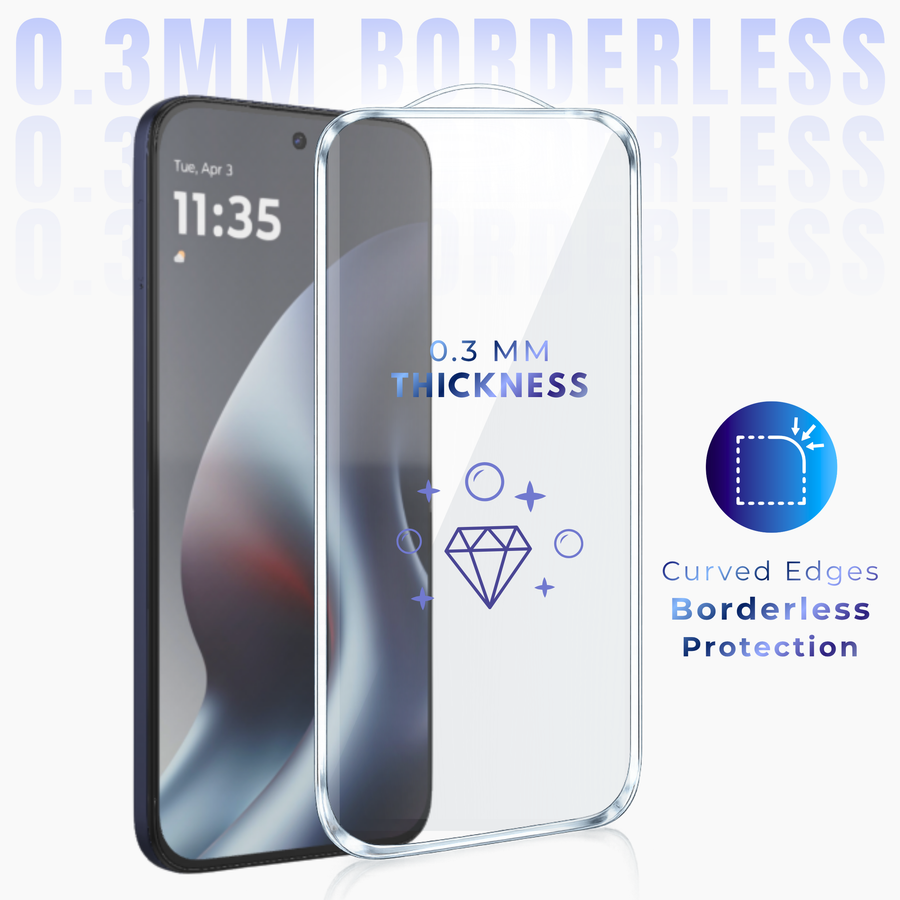 Premium Borderless Tempered Glass For Moto EDGE 70 MAX